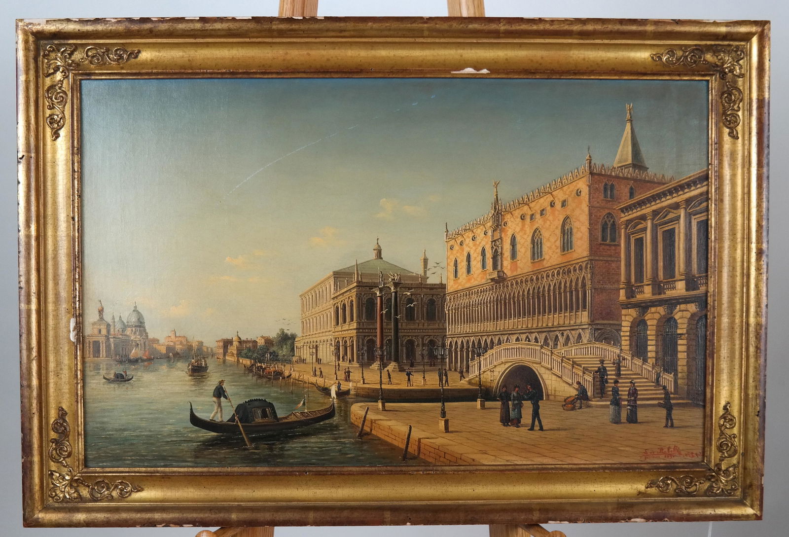 Ludwig de RUBELLI: Venetian Canal - Oil on Canvas (1 of 6)