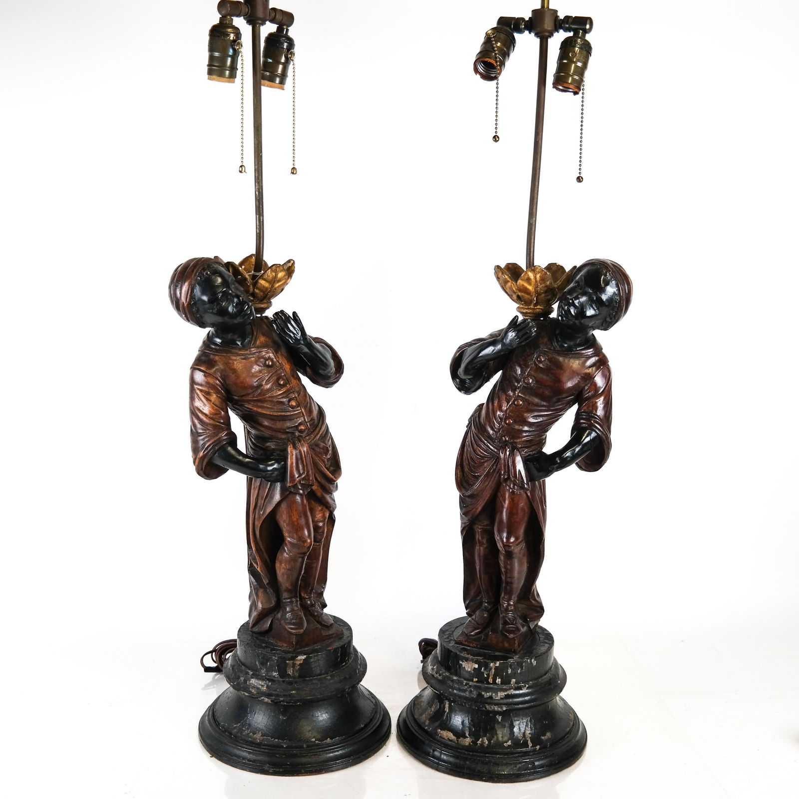 Pair of Wood Blackamoor Lamps (1 of 20)