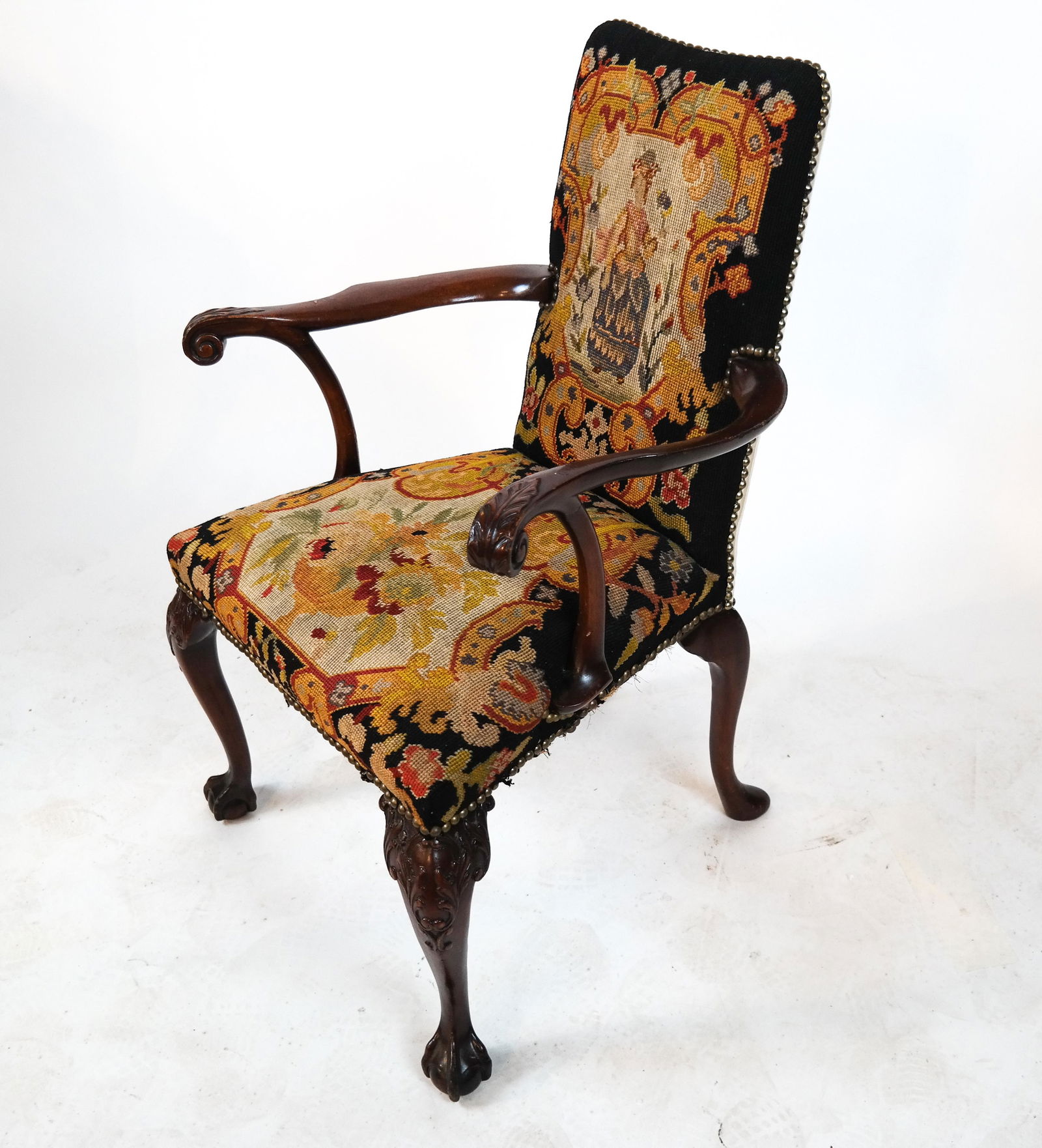 Georgian-Style Needlepoint Chair (1 of 6)