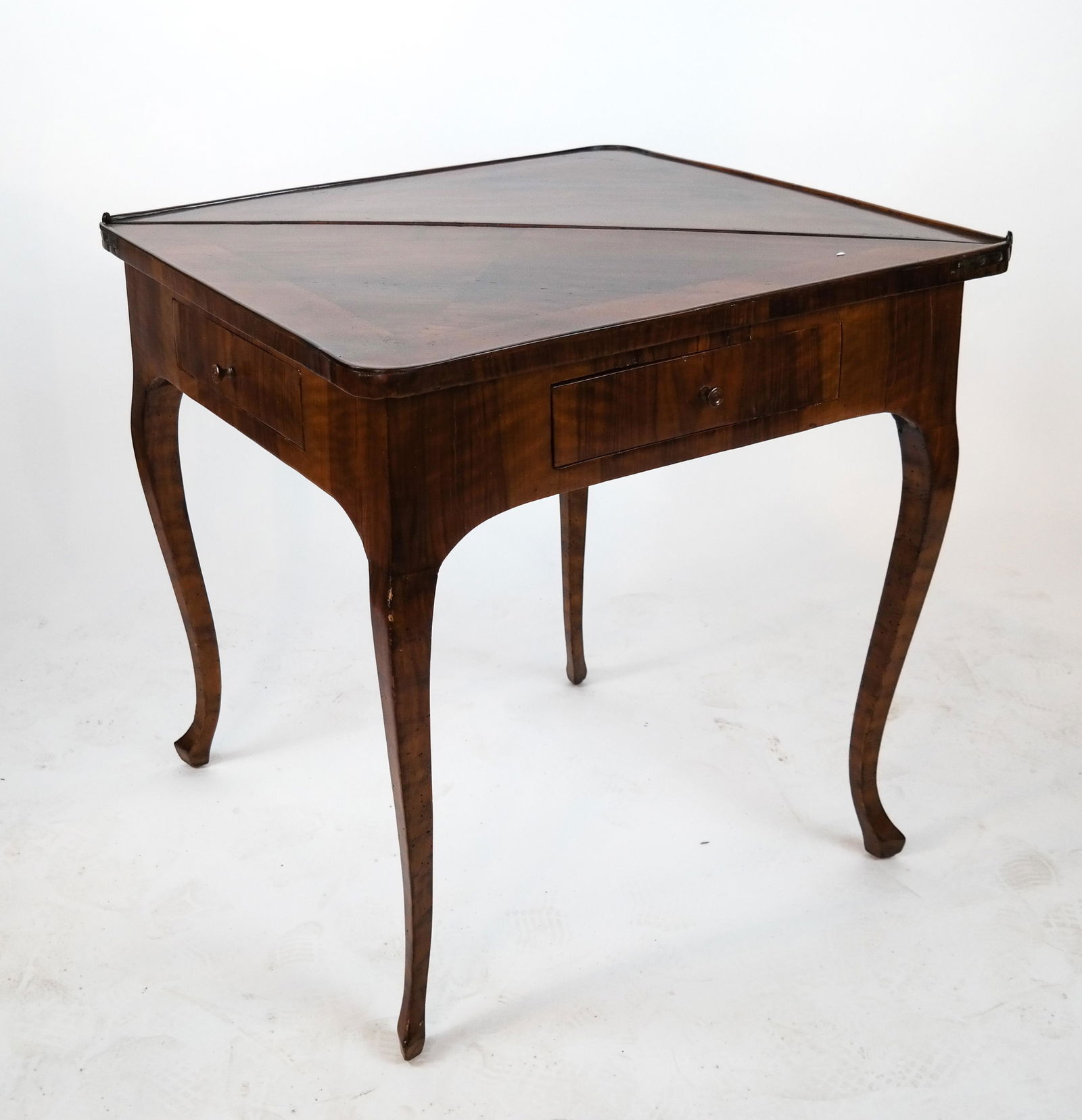 Italian Rococco-Style Walnut Triangular Card Table (1 of 6)