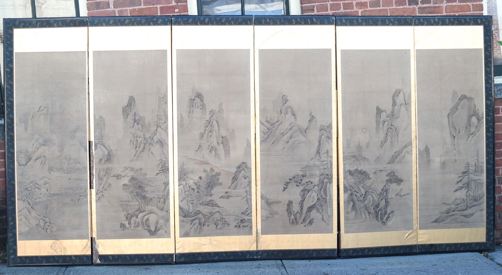 Japanese Painted Six-Panel Screen (1 of 8)