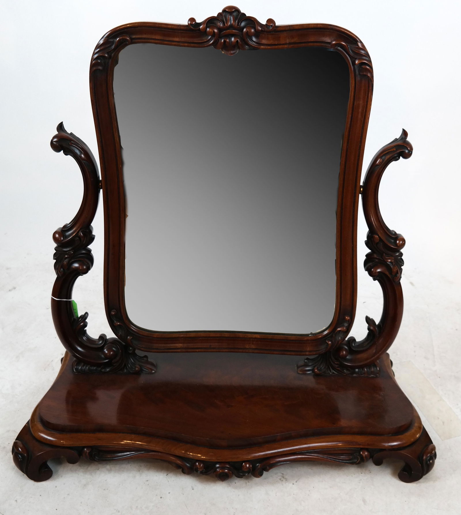 19th C. Mahogany Shaving Vanity Mirror (1 of 5)