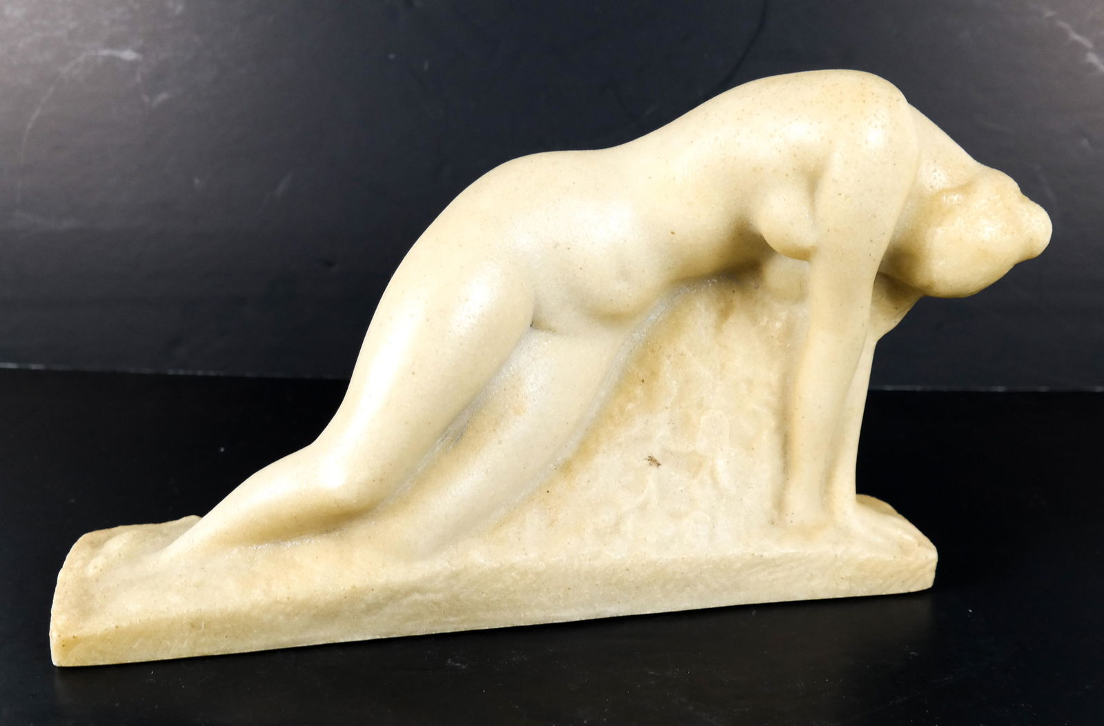 Vincent GLINSKY: Female Nude - Sculpture: Resin sculpture of a reclining nude woman. [7 x 13 x 4 inches].