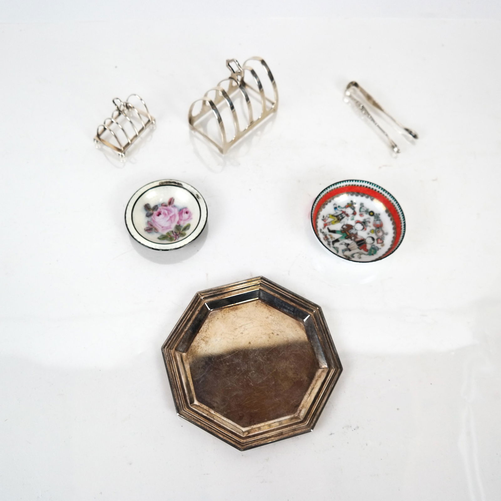 Assorted Sterling and 800 Silver & Enamel Nut Dishes (1 of 8)