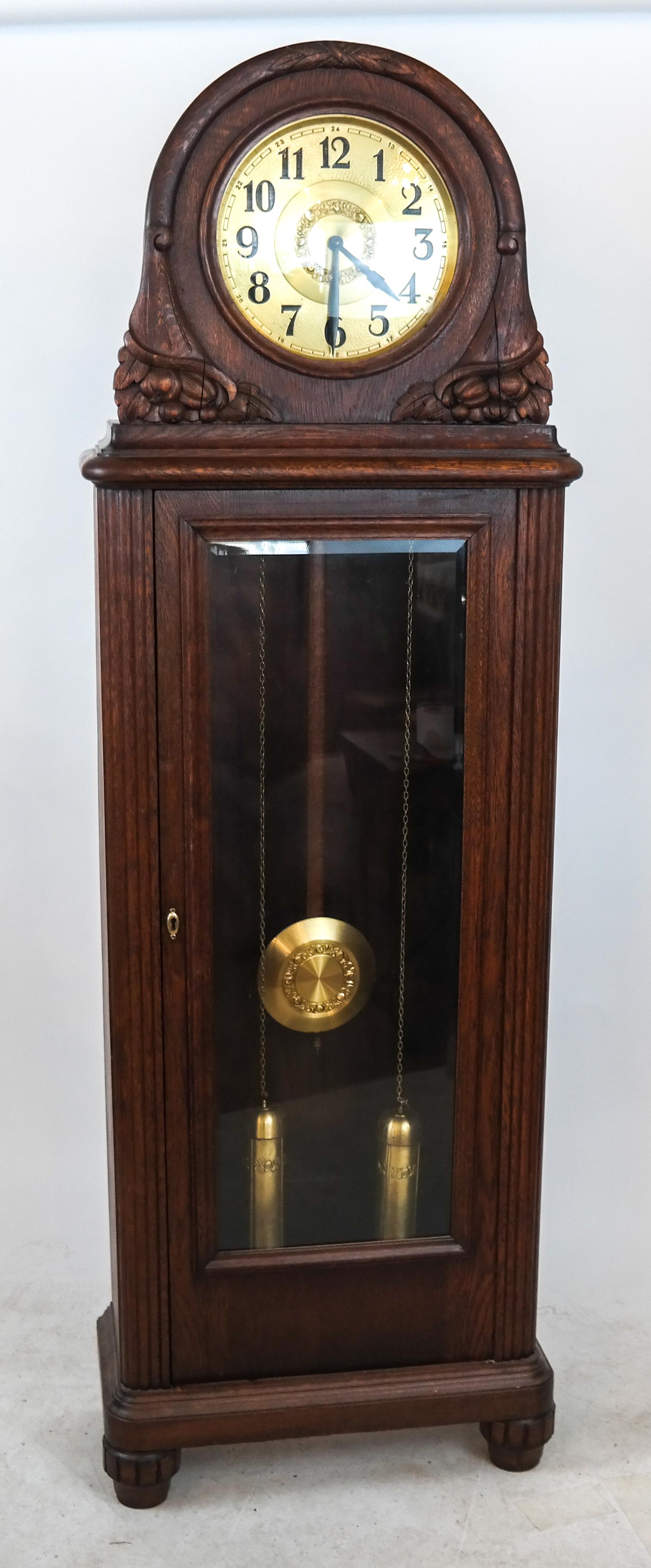 Oak & Brass Tall Case Clock (1 of 7)