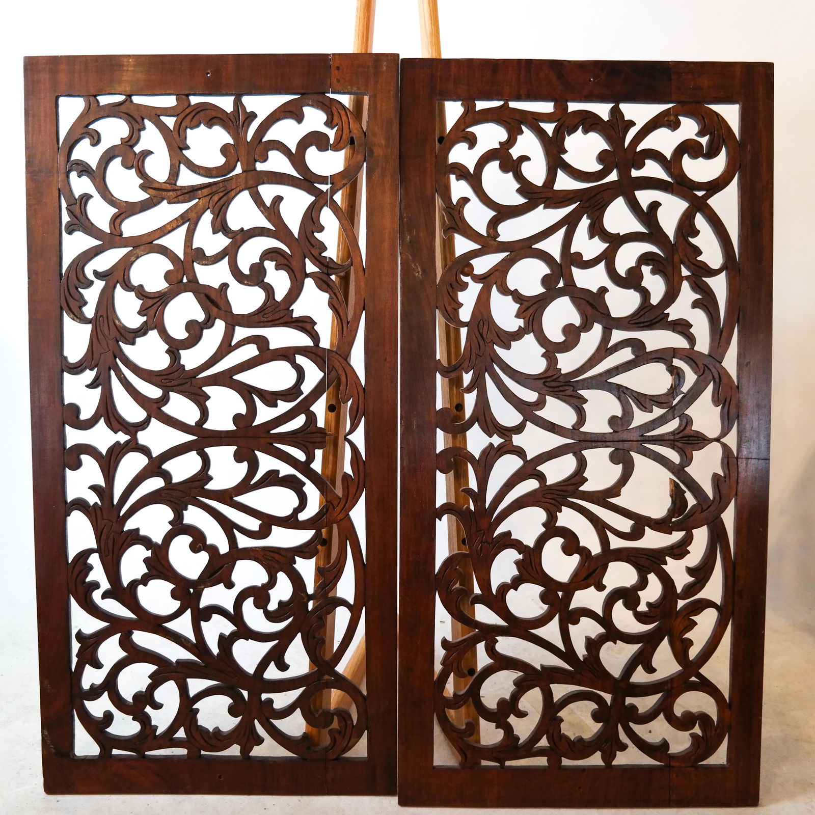 Pair of Tibetan Carved Wood Panels (1 of 3)