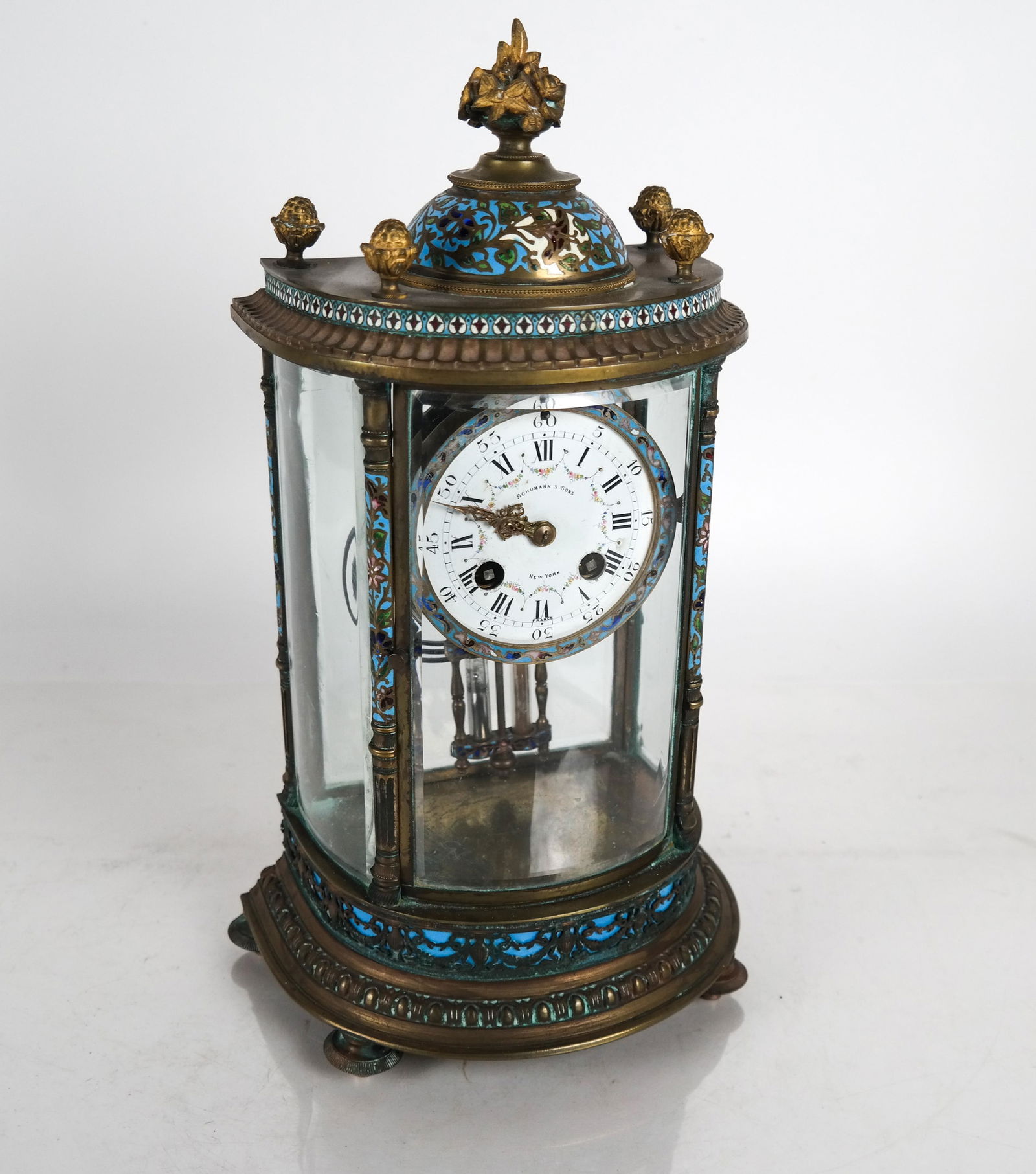 Champleve Enamel Regulator Clock (1 of 9)