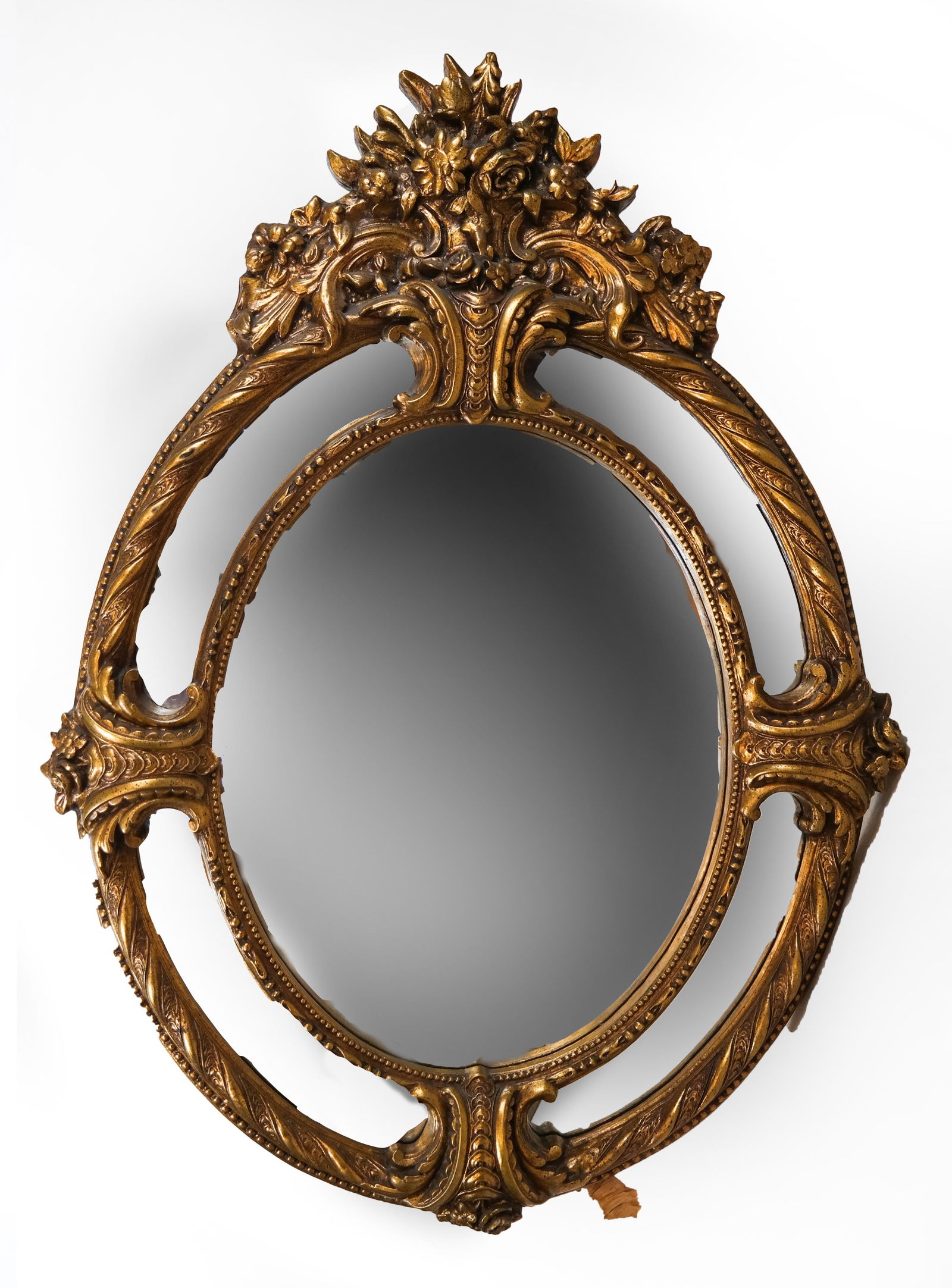 Rococo Gilt Carved Oval Mirror (1 of 5)
