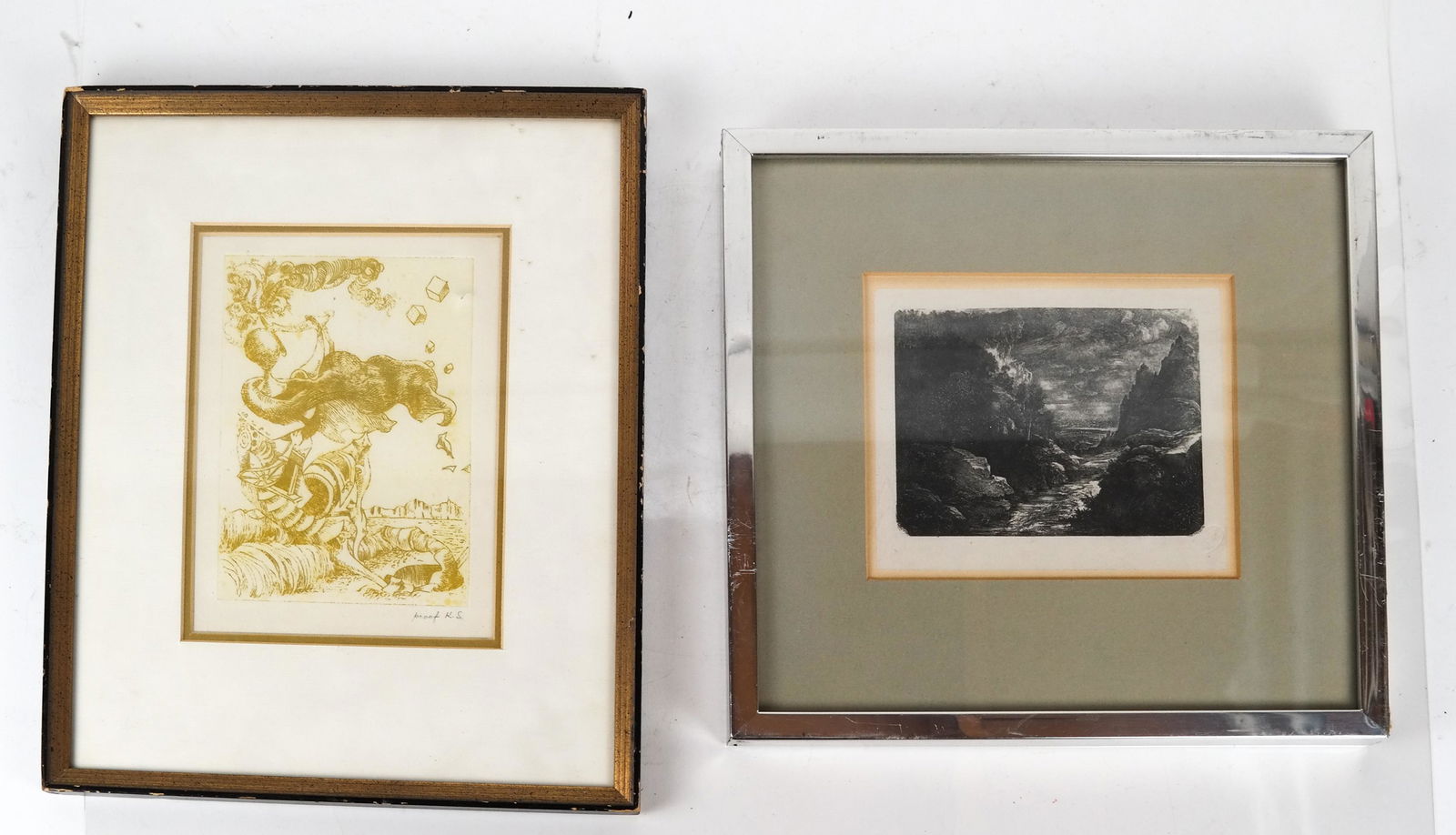 Two Prints: Riverscape, Abstract (1 of 7)