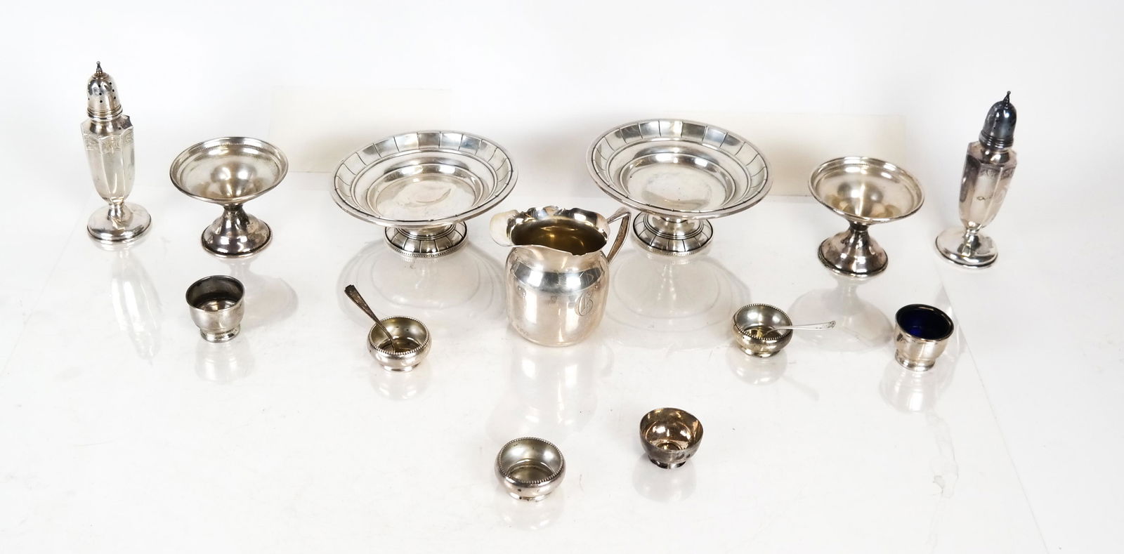 Lot of Sterling Silver Salts, Spoons, Dishes, Casters (1 of 11)