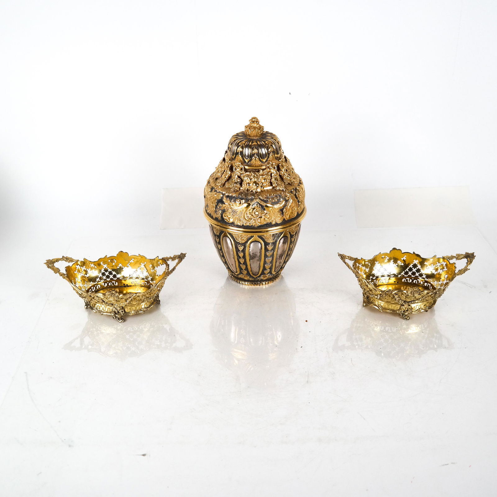 Sterling Silver Vermeil Canister - 2 Baskets (1 of 8)