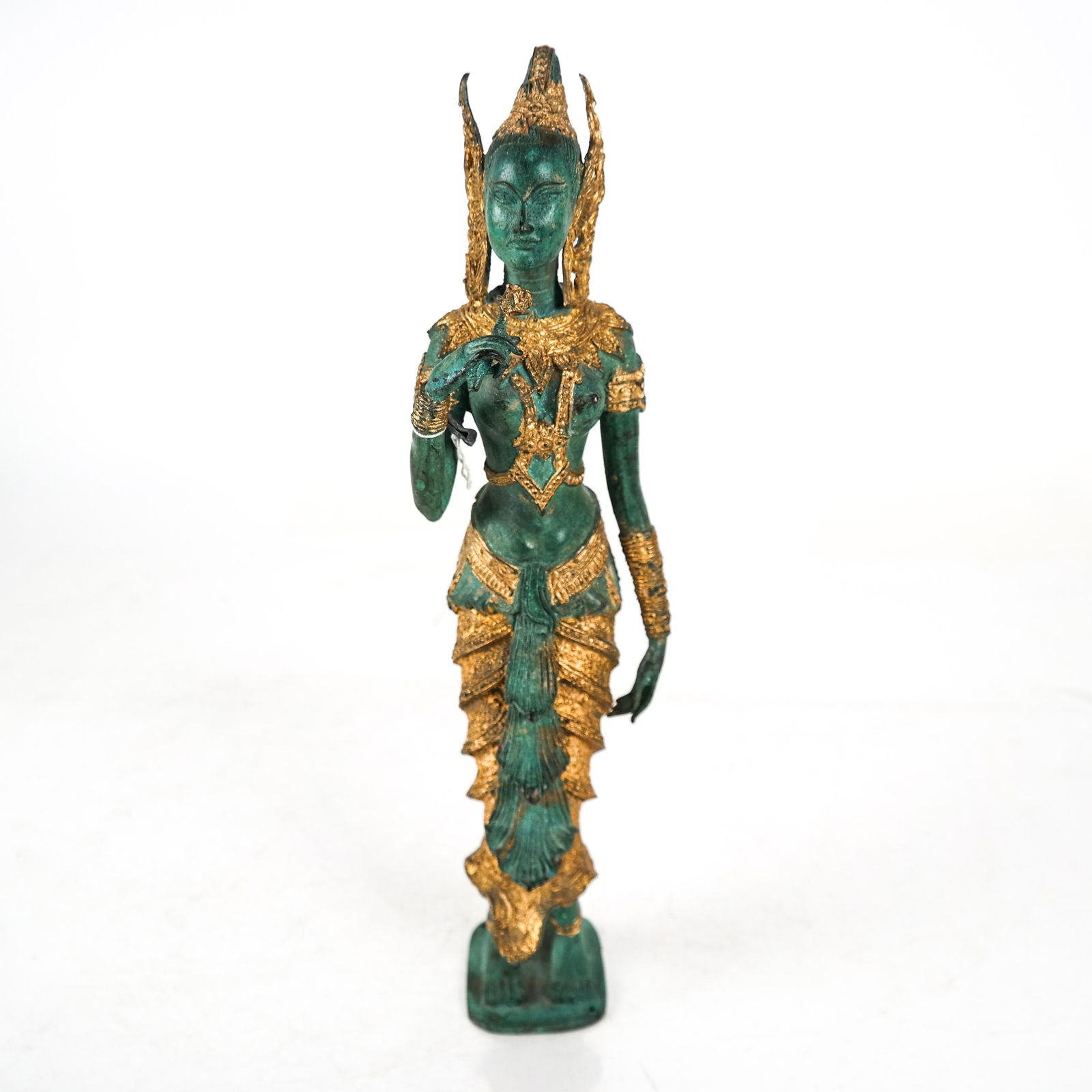 Asian Gilt and Bronze Painted Deity Figure (1 of 5)