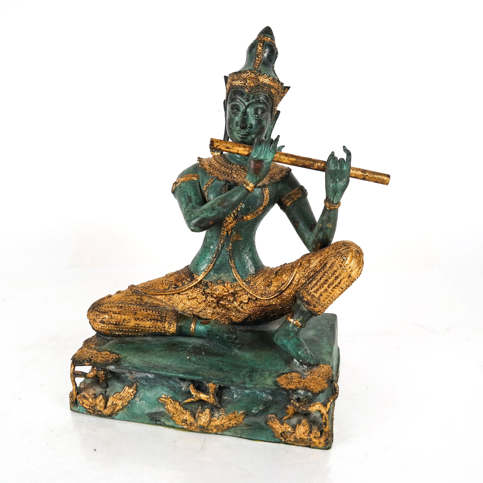 Asian Gilt Bronze Painted Seated Female Deity (1 of 6)