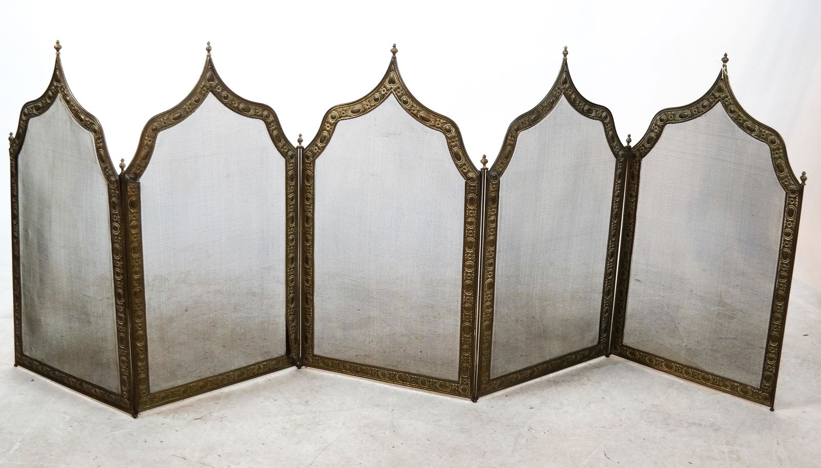 Brass Arch-Form Fire Screen (1 of 4)