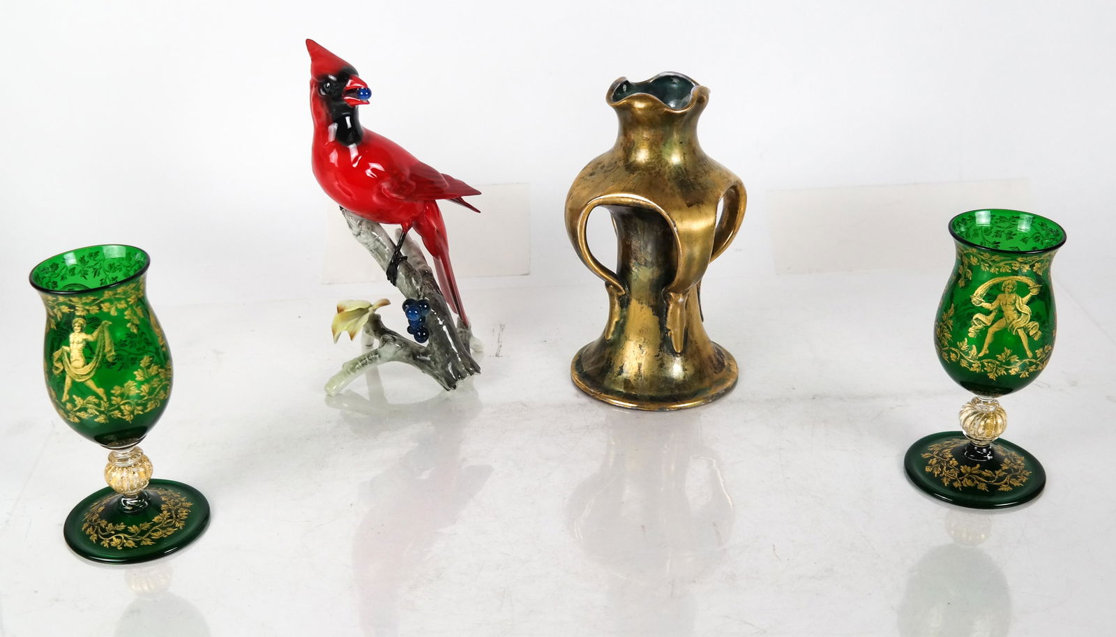 Limoges Vase, Bohemian Glass, German Porcelain (1 of 8)