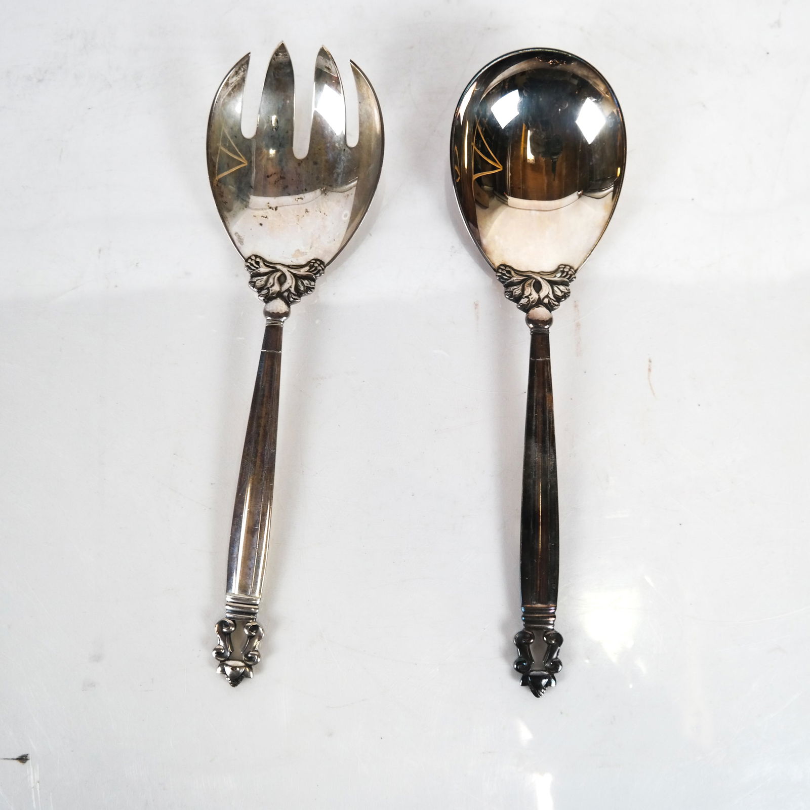 Georg Jensen Sterling "Acorn" Salad Set (1 of 3)
