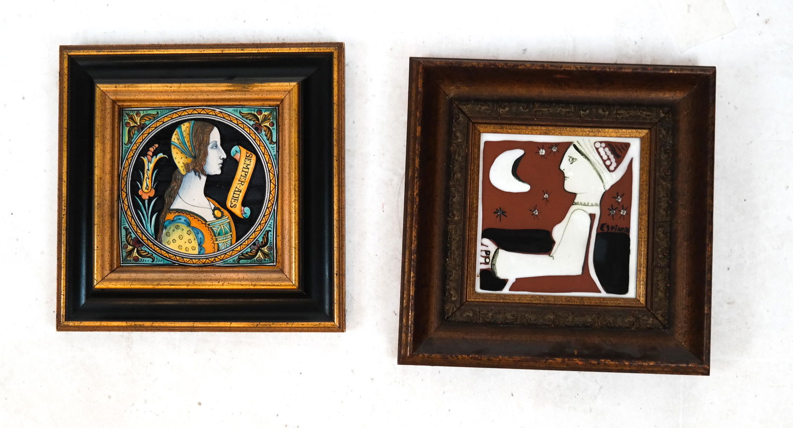 2 Framed Deruta, Italy Tiles (1 of 5)