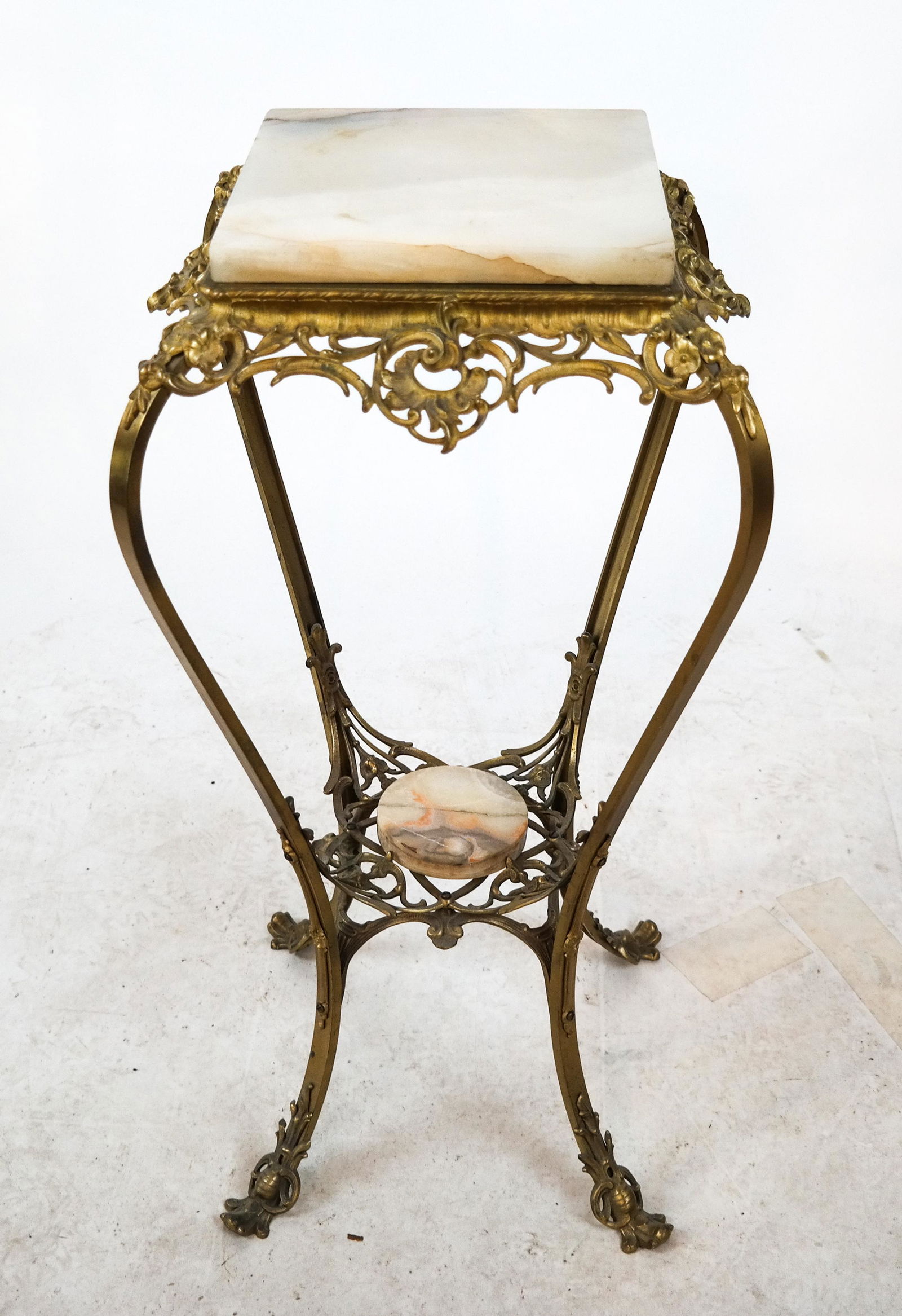 Onyx & Bronze Pedestal Stand (1 of 8)