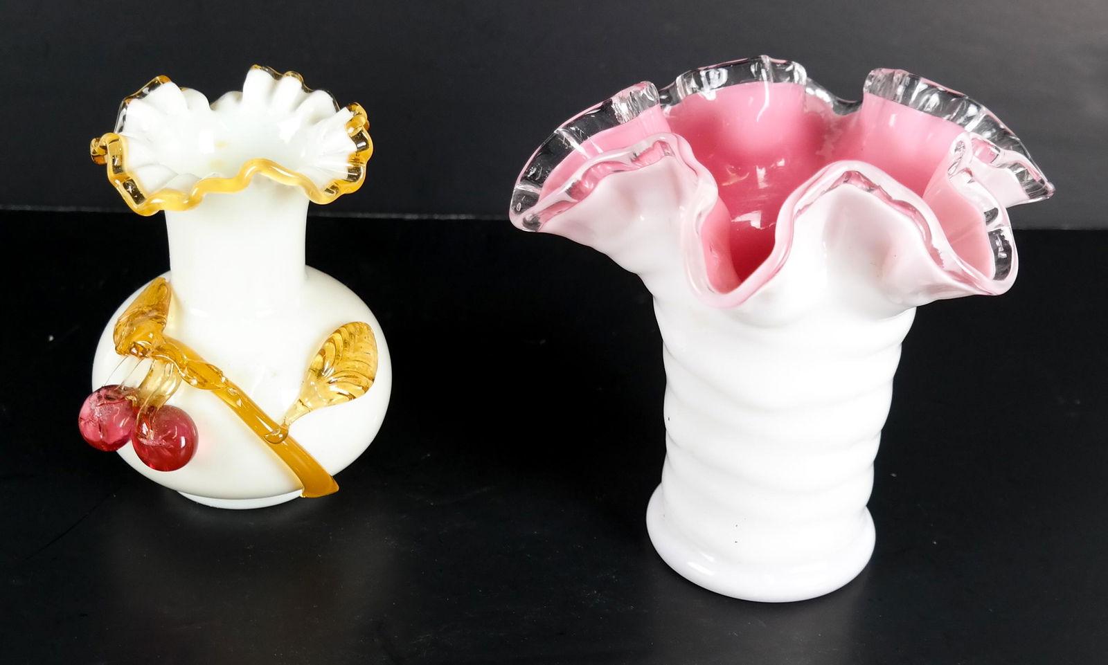 Fenton Glass Peach Silver Crest Vase, Other (1 of 6)