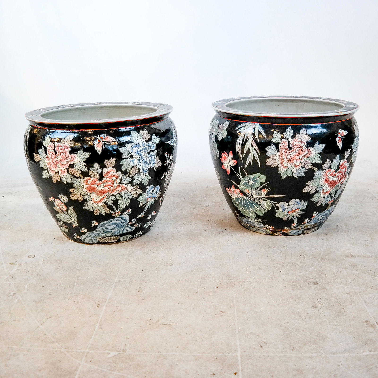 Pair of Japanese Ceramic Planters (1 of 9)