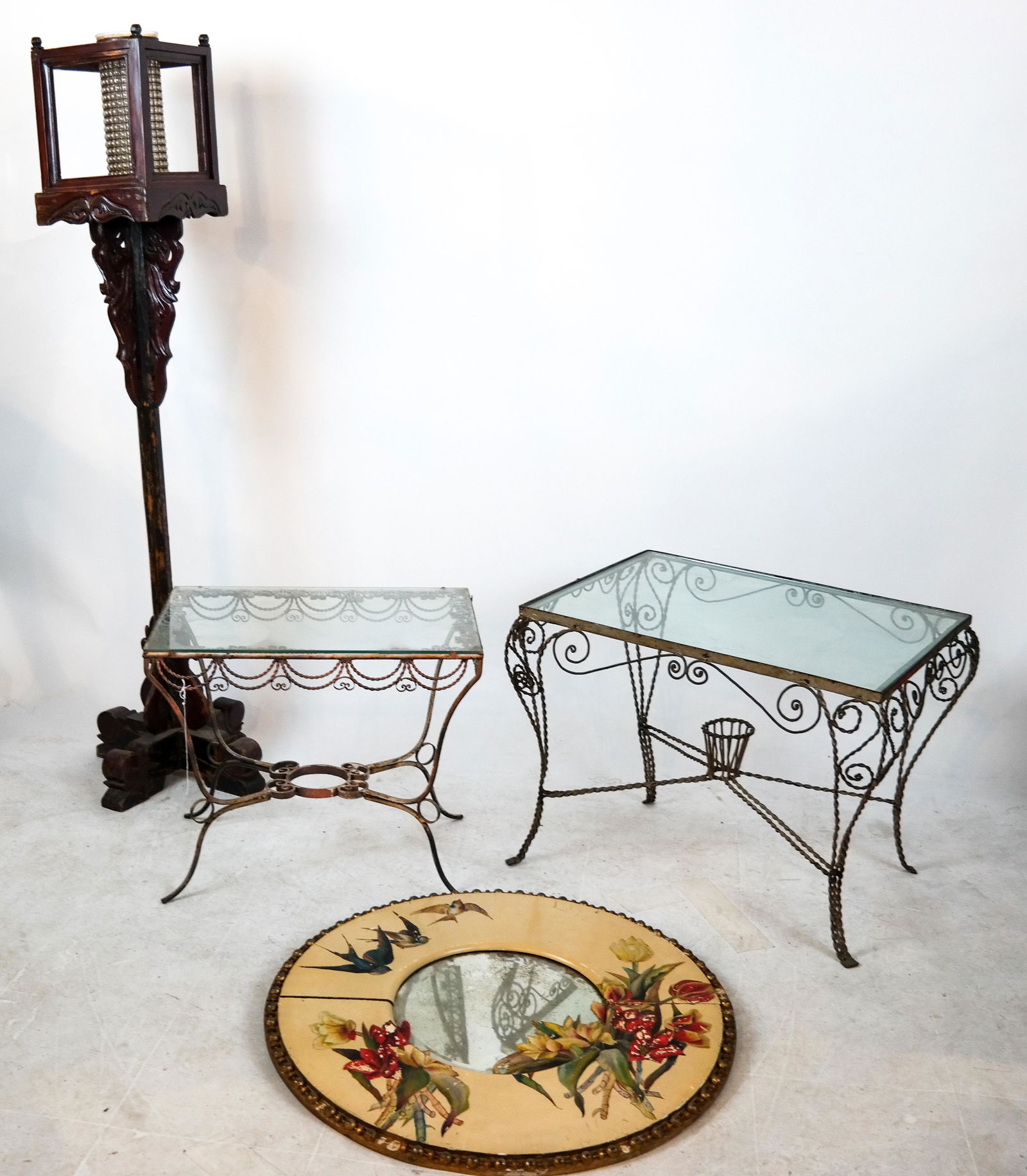 Two Rope Tables, Pedestal Stand, Mirror (1 of 5)