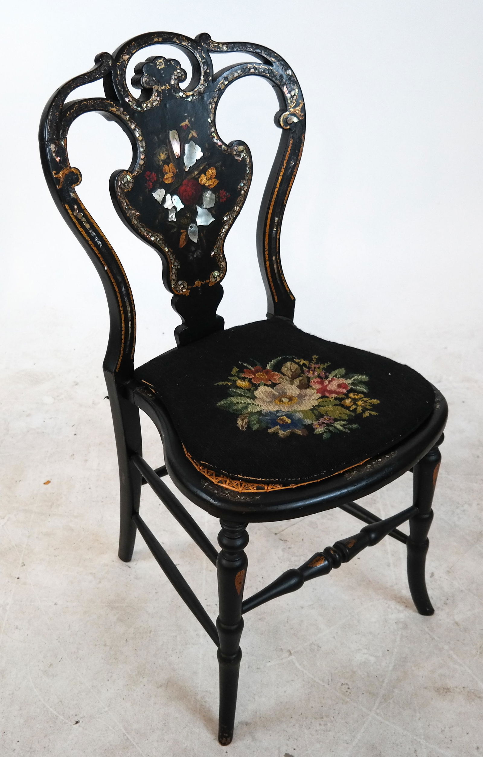 Victorian Decorated Lacquer Chair (1 of 7)