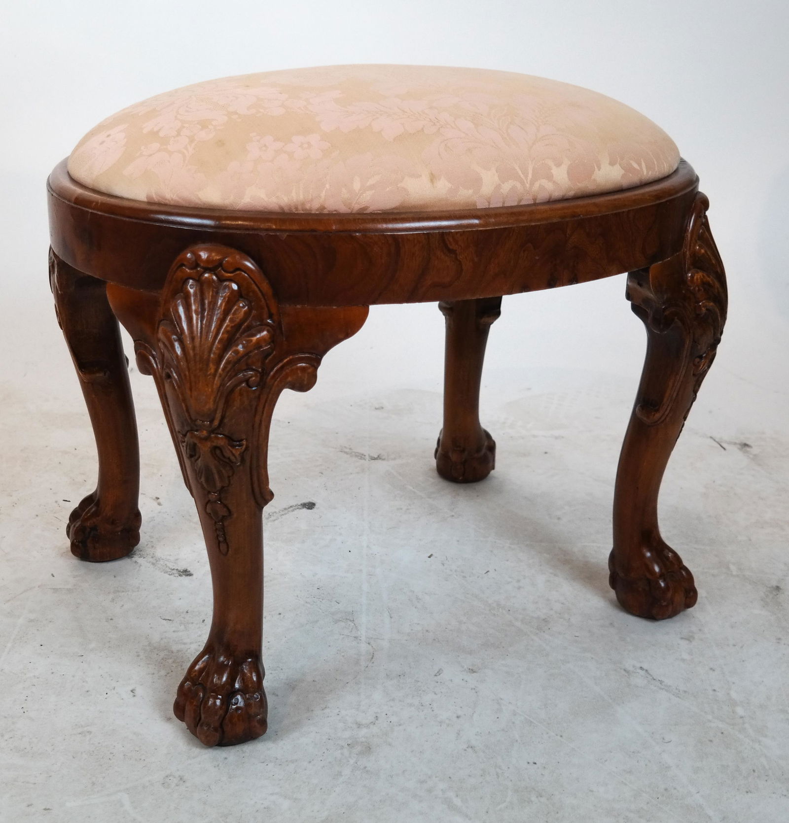 Georgian-Style Walnut Oval Bench (1 of 5)