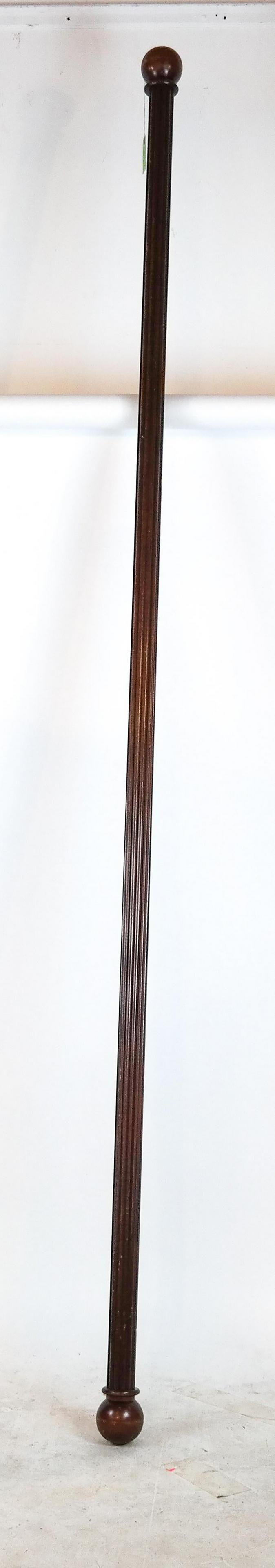 Regency-Style Mahogany Valance (Rod): Reed-form curtain rod. [119 inches long].