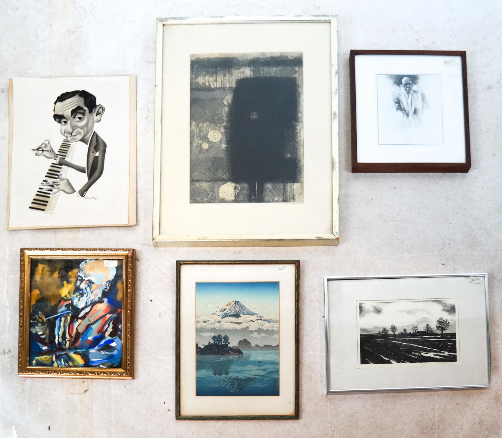 Group of 6 Works, Incl. Originals and Lithos (1 of 13)