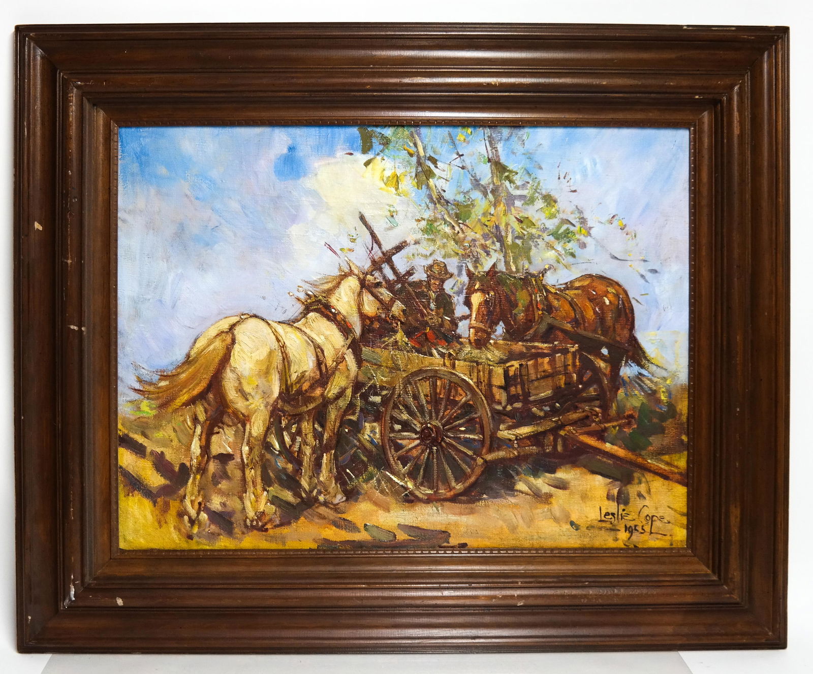 Leslie COPE: Horses Feeding - Oil on Canvas (1 of 6)