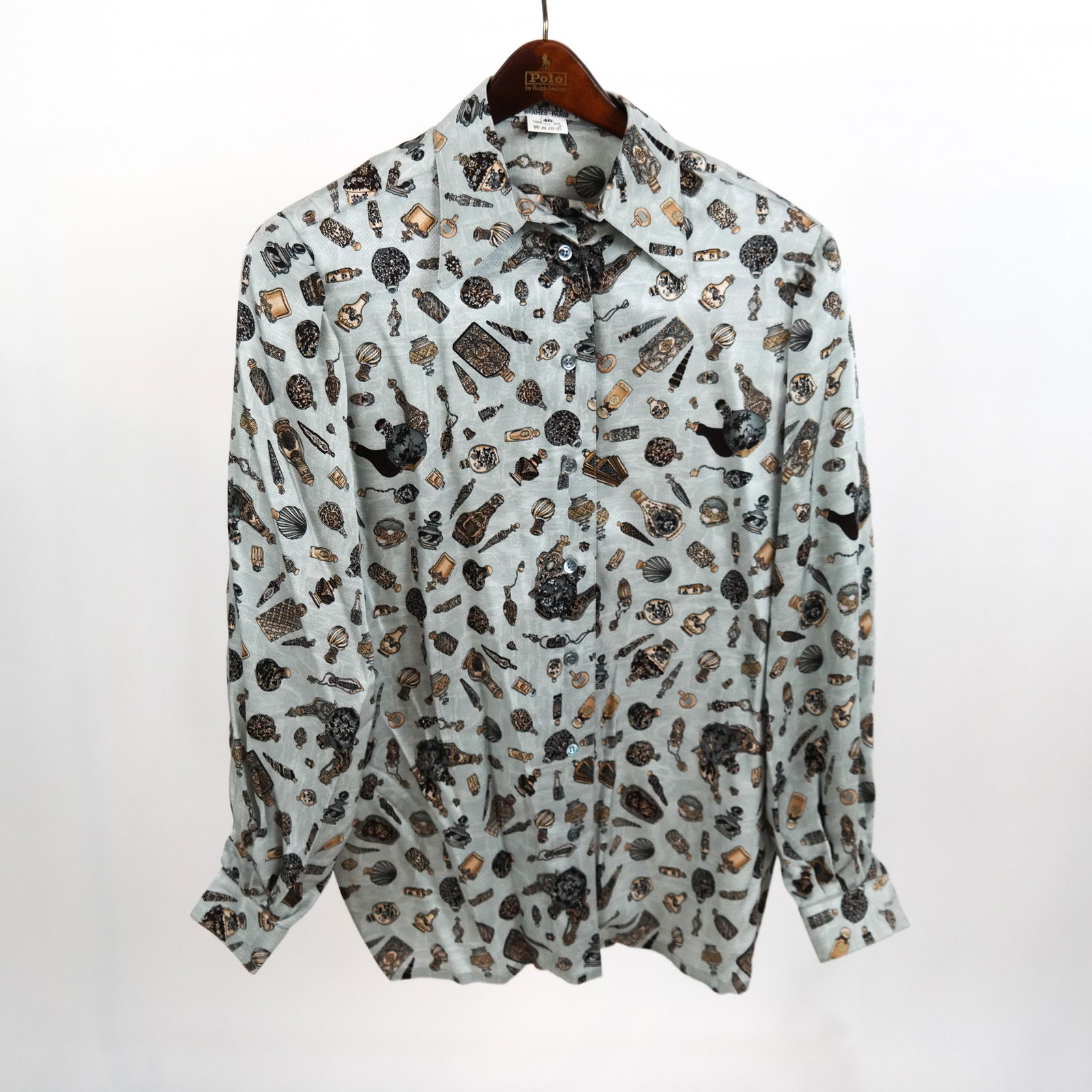 HERMES Silk Blouse - Perfume Bottles Print (1 of 5)