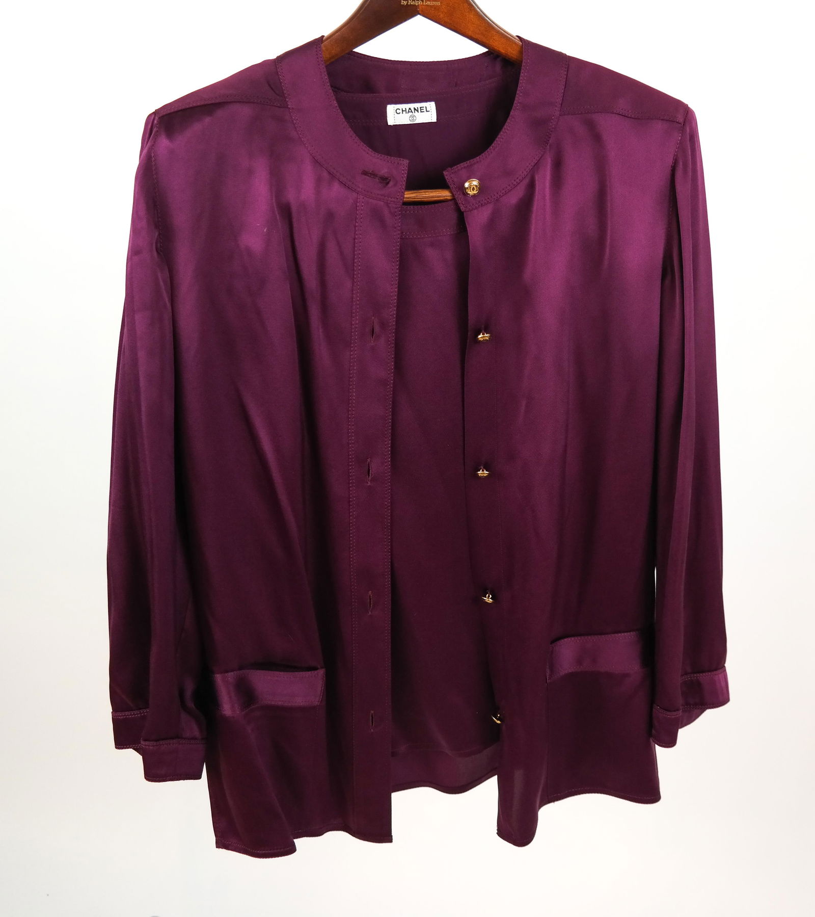 CHANEL Purple Silk Blouse (1 of 6)