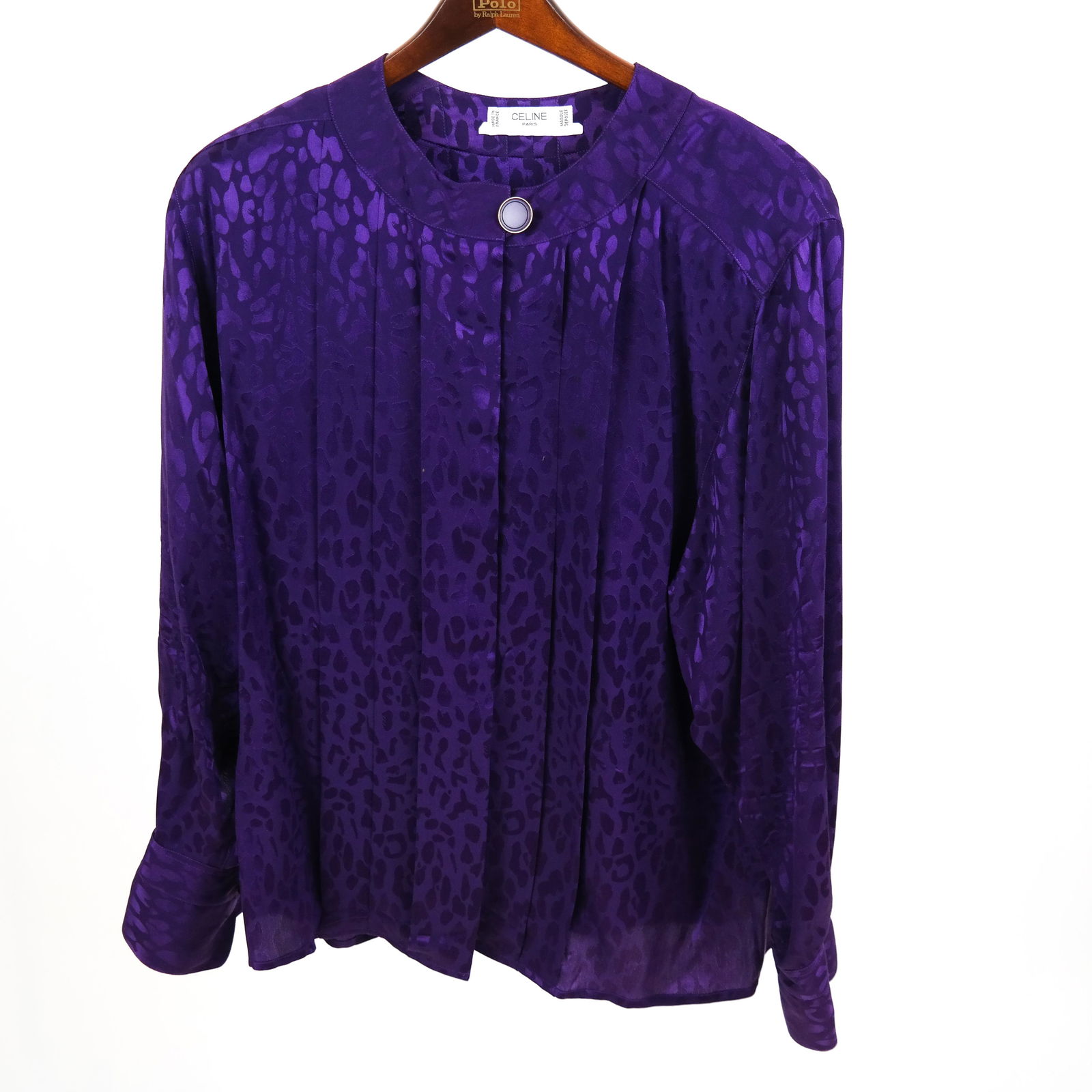 CELINE, Paris Purple Silk Blouse (1 of 5)