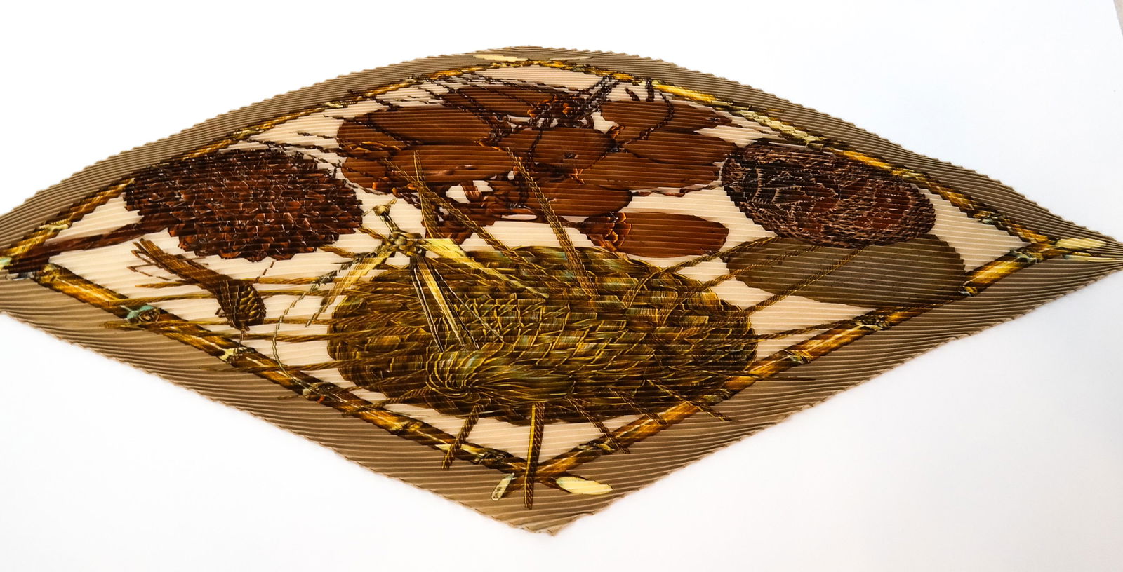 HERMES Crinkle Pleated 100% Silk Scarf (1 of 5)