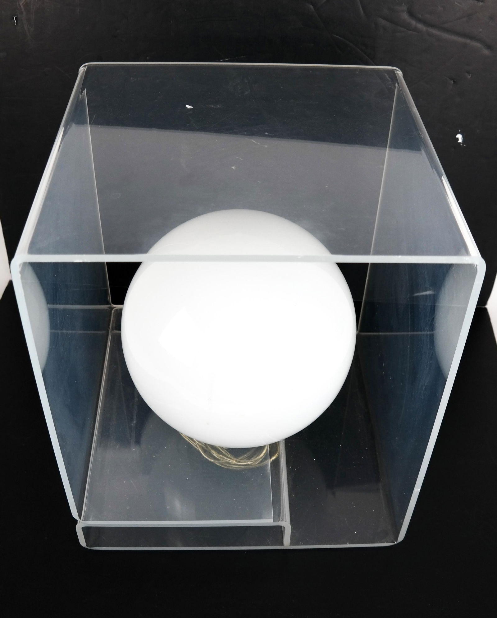 Modern Glass Lamp, Lucite Case (1 of 5)