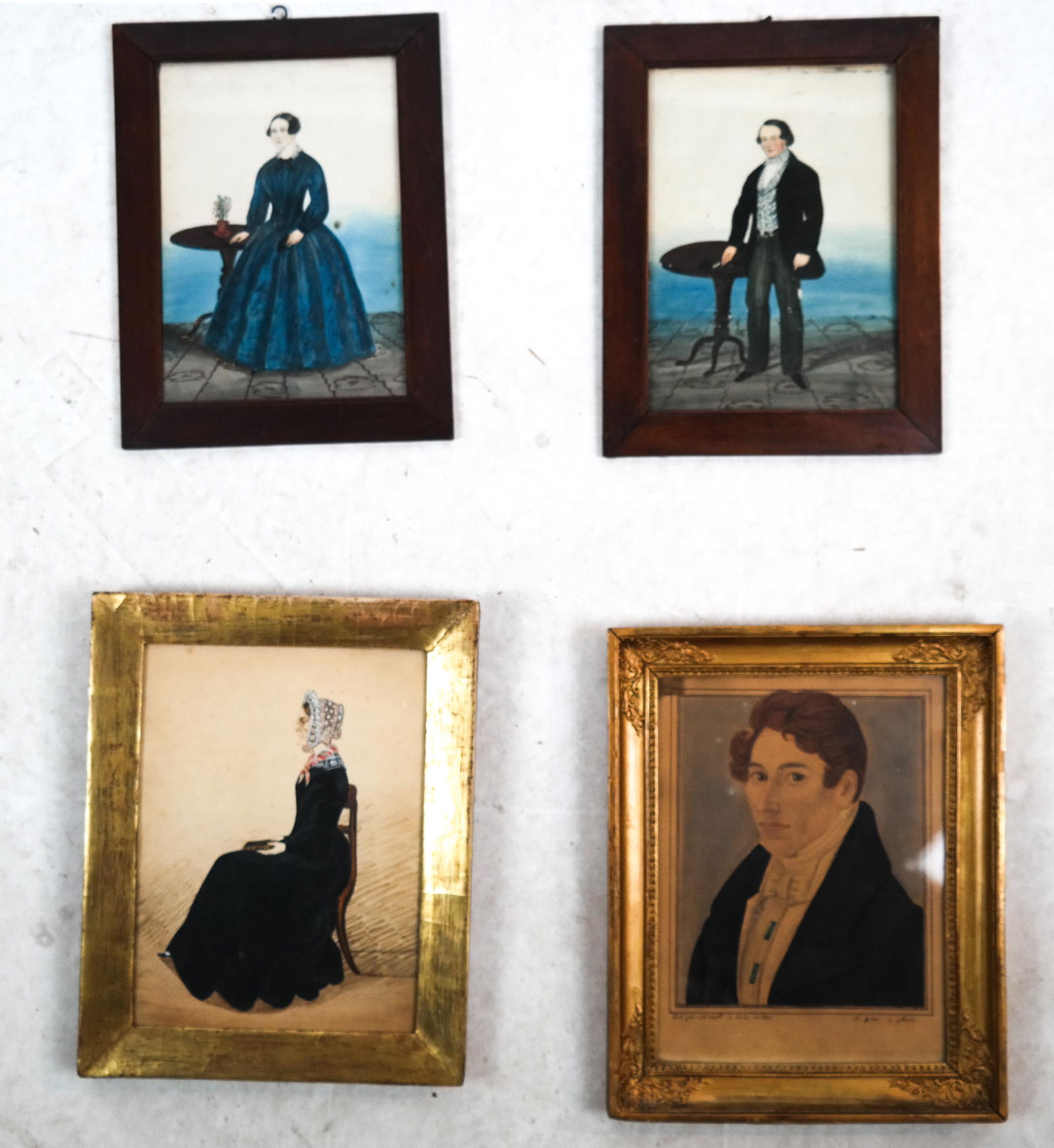 4 Portraits, Folk Art-Style, Framed (1 of 6)