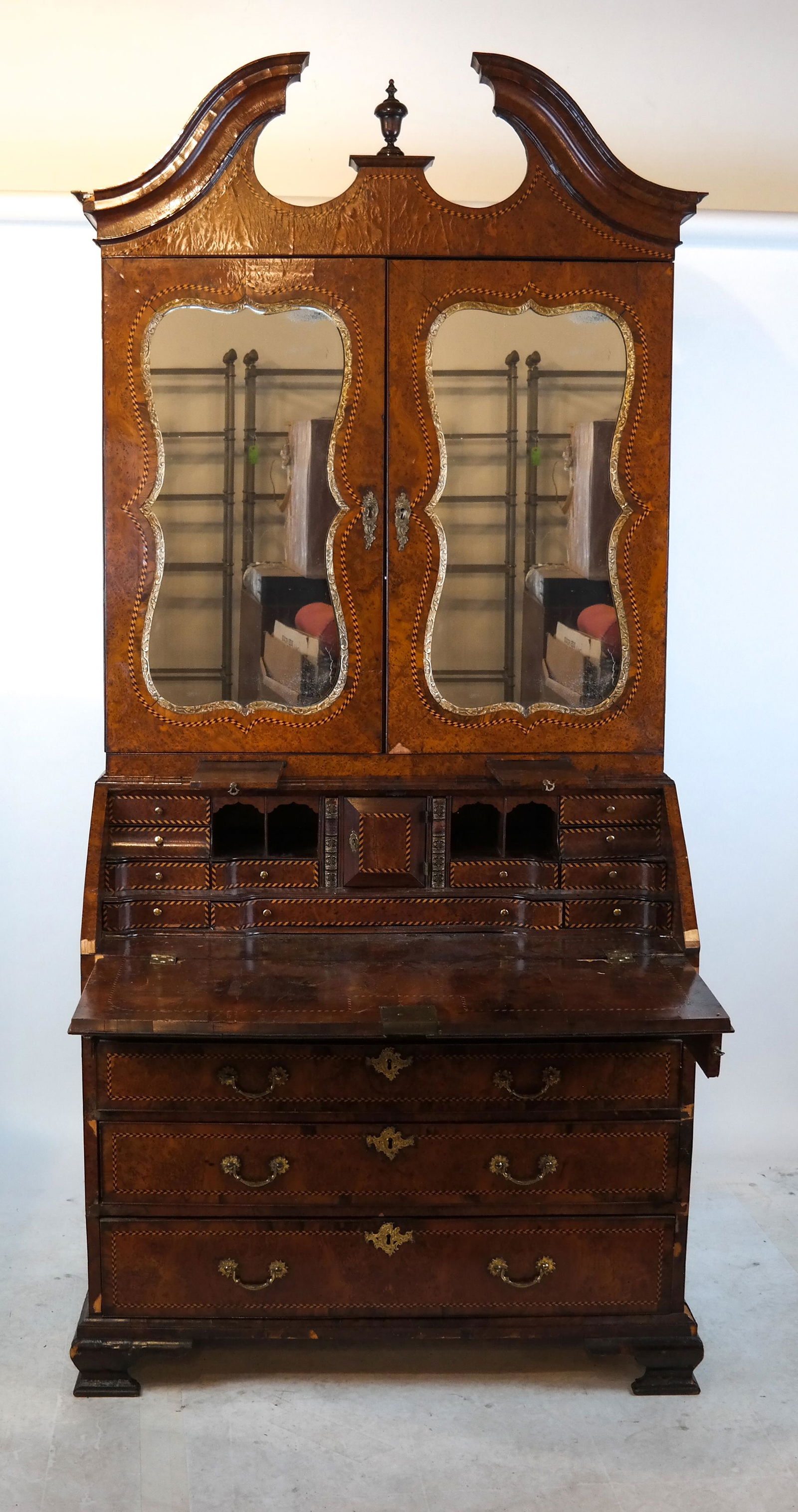 English George II Amboyna Burl Secretary Desk (1 of 6)