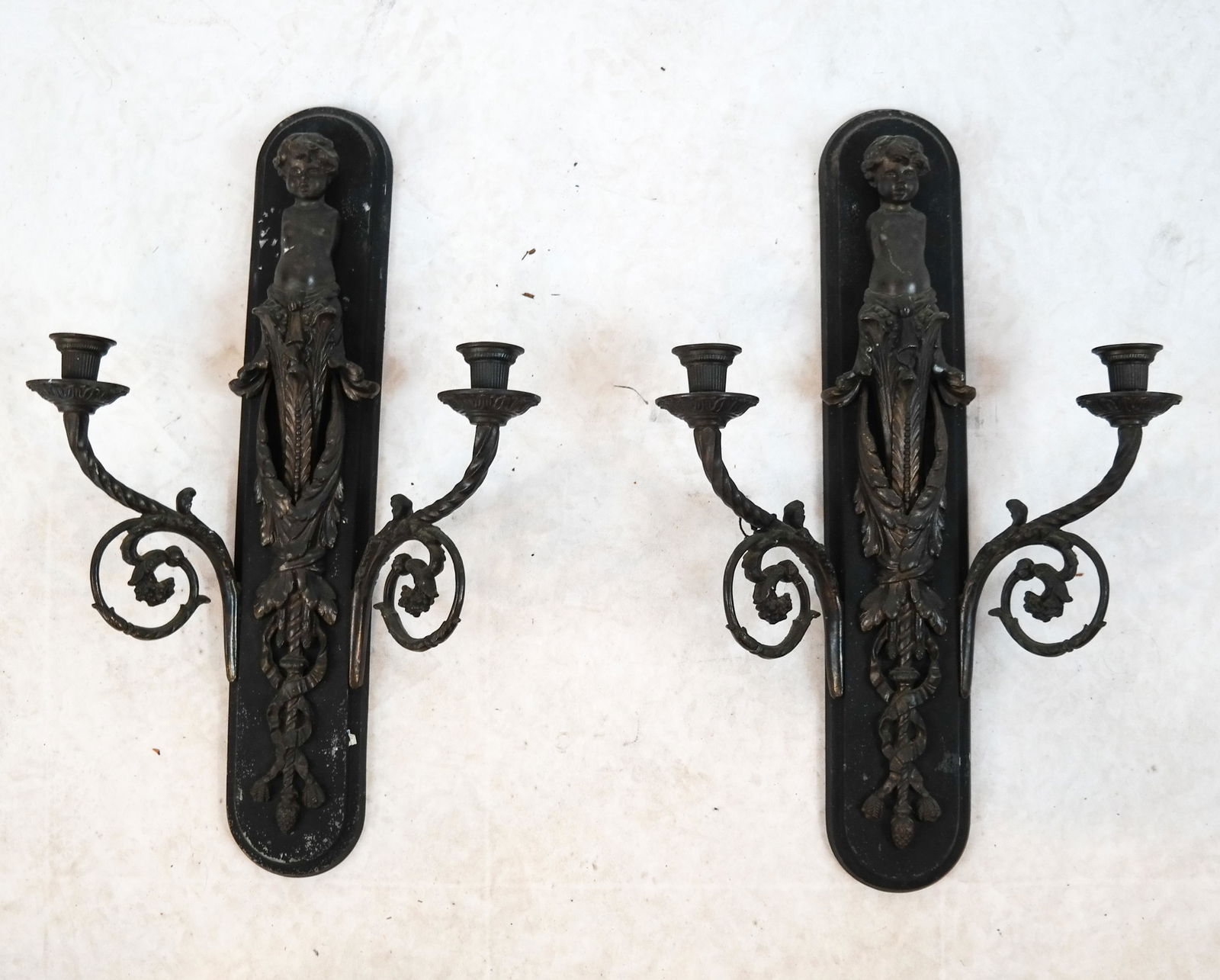 Pair of Cherub Two-Light Sconces (1 of 6)