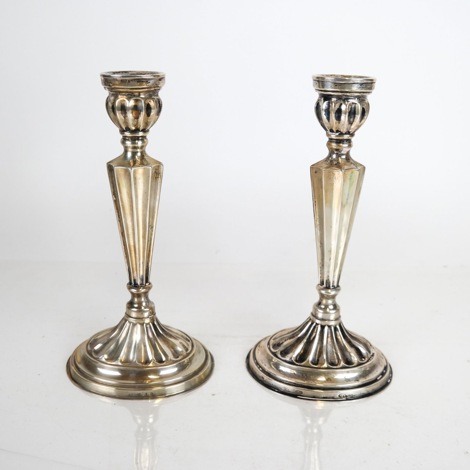 Pair Spanish Sterling Silver Candlesticks (1 of 4)
