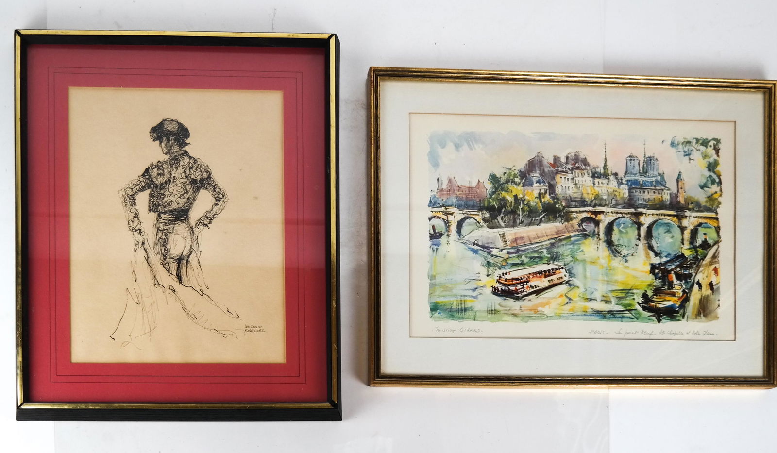 M. GIRARD, L. RODRIGUEZ: Two Watercolors (1 of 9)