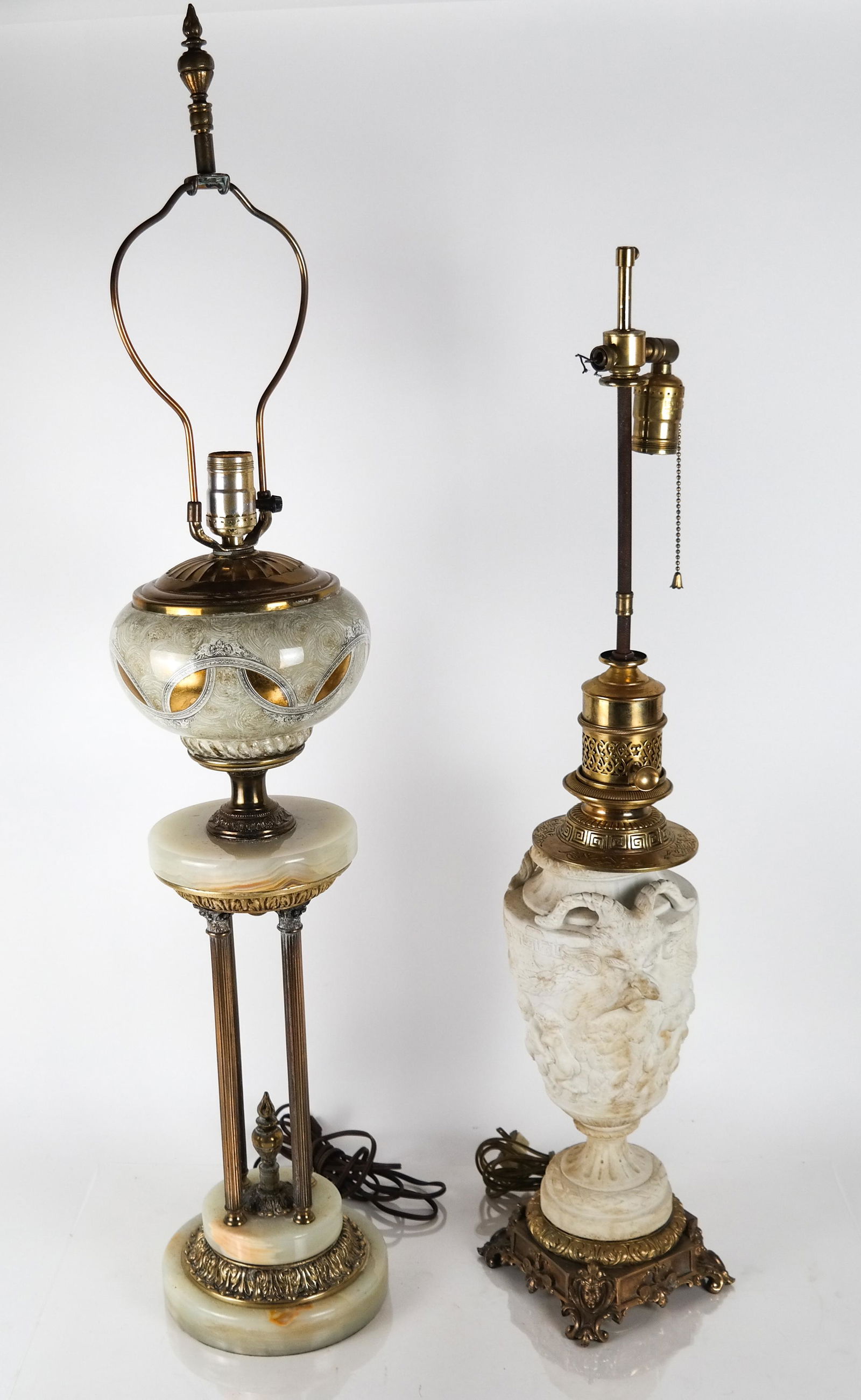 Two Lamps: Alabaster, Bronze, Ceramic (1 of 7)