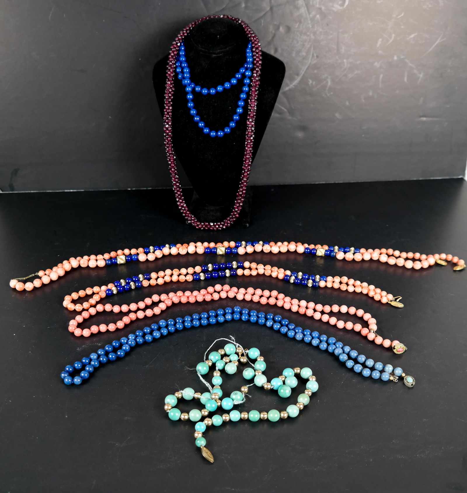 Jewelry Box w/ 8 Semi-Precious Necklaces (1 of 10)