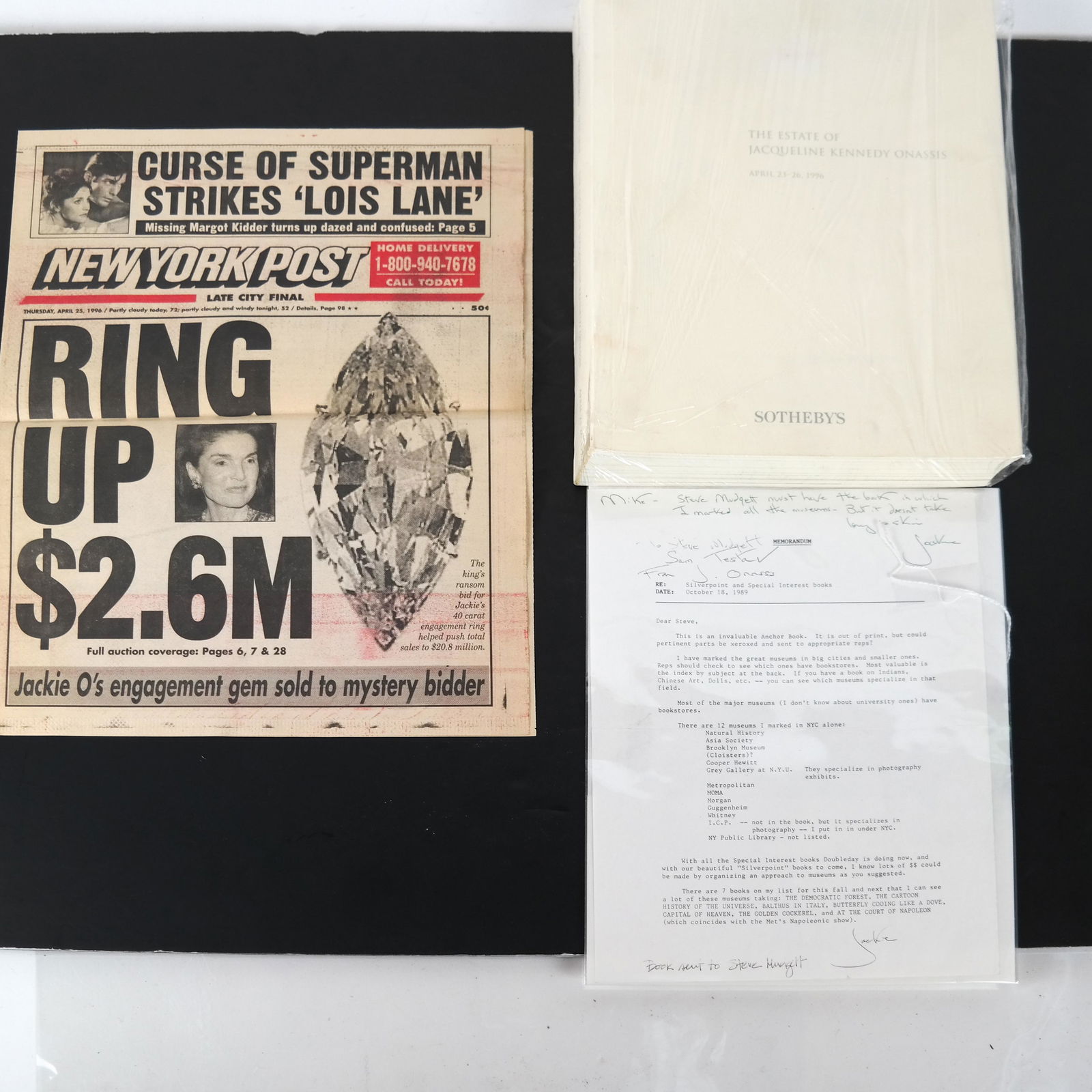 Jacqueline KENNEDY ONASSIS: Autographed Signed Letter (1 of 5)