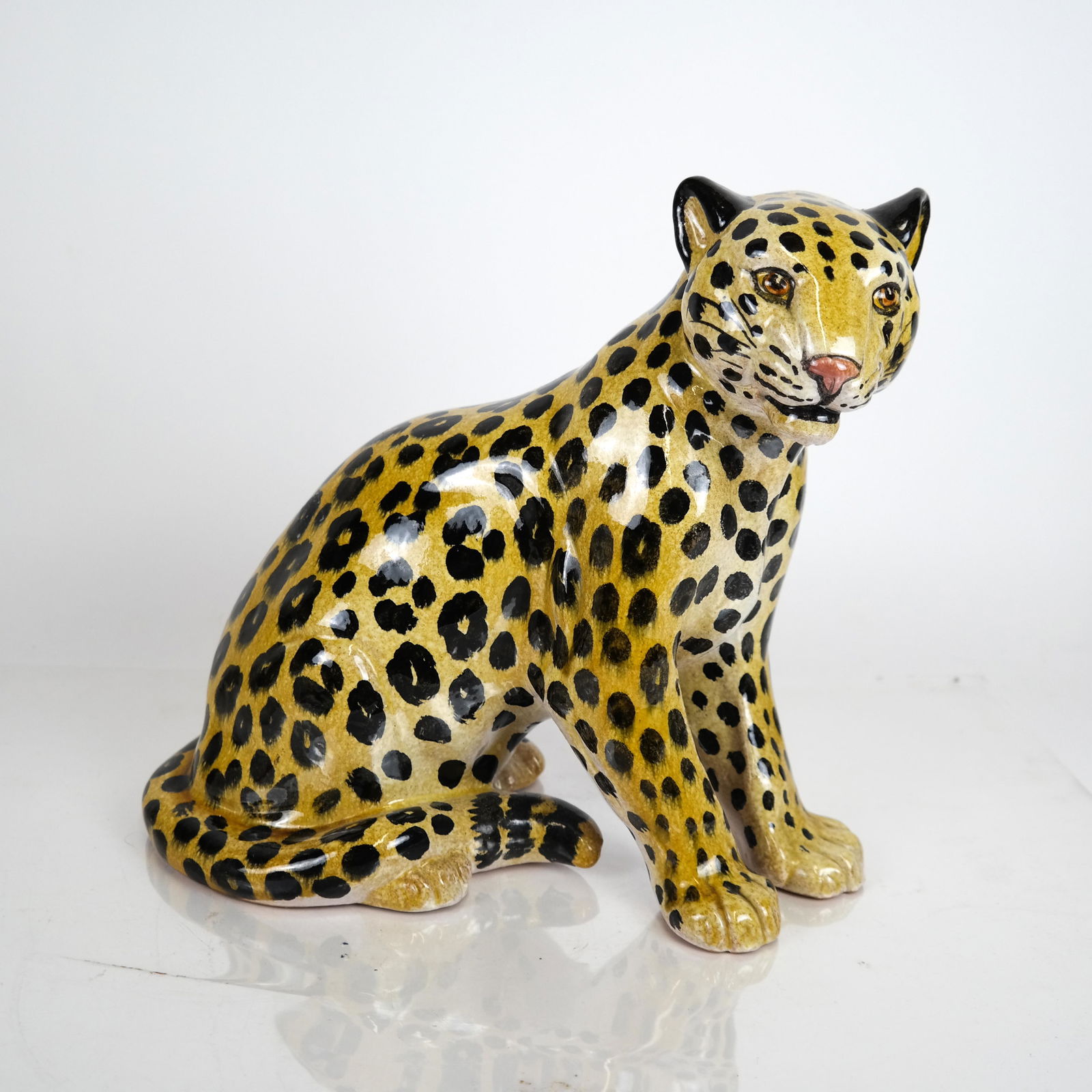 Italian Porcelain Sculpture of a Leopard (1 of 5)