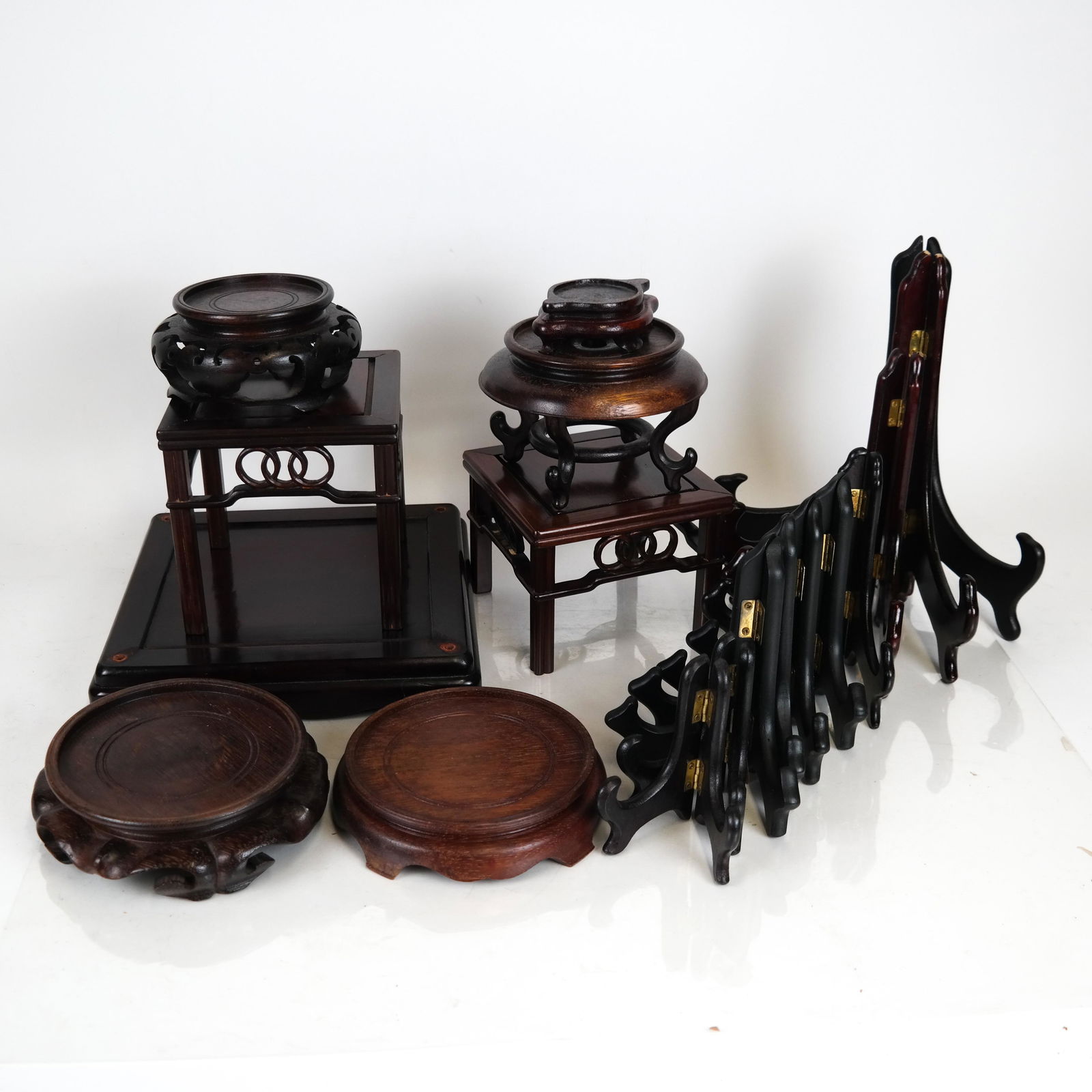Lot of 8 Chinese Rosewood Stands, More (1 of 8)