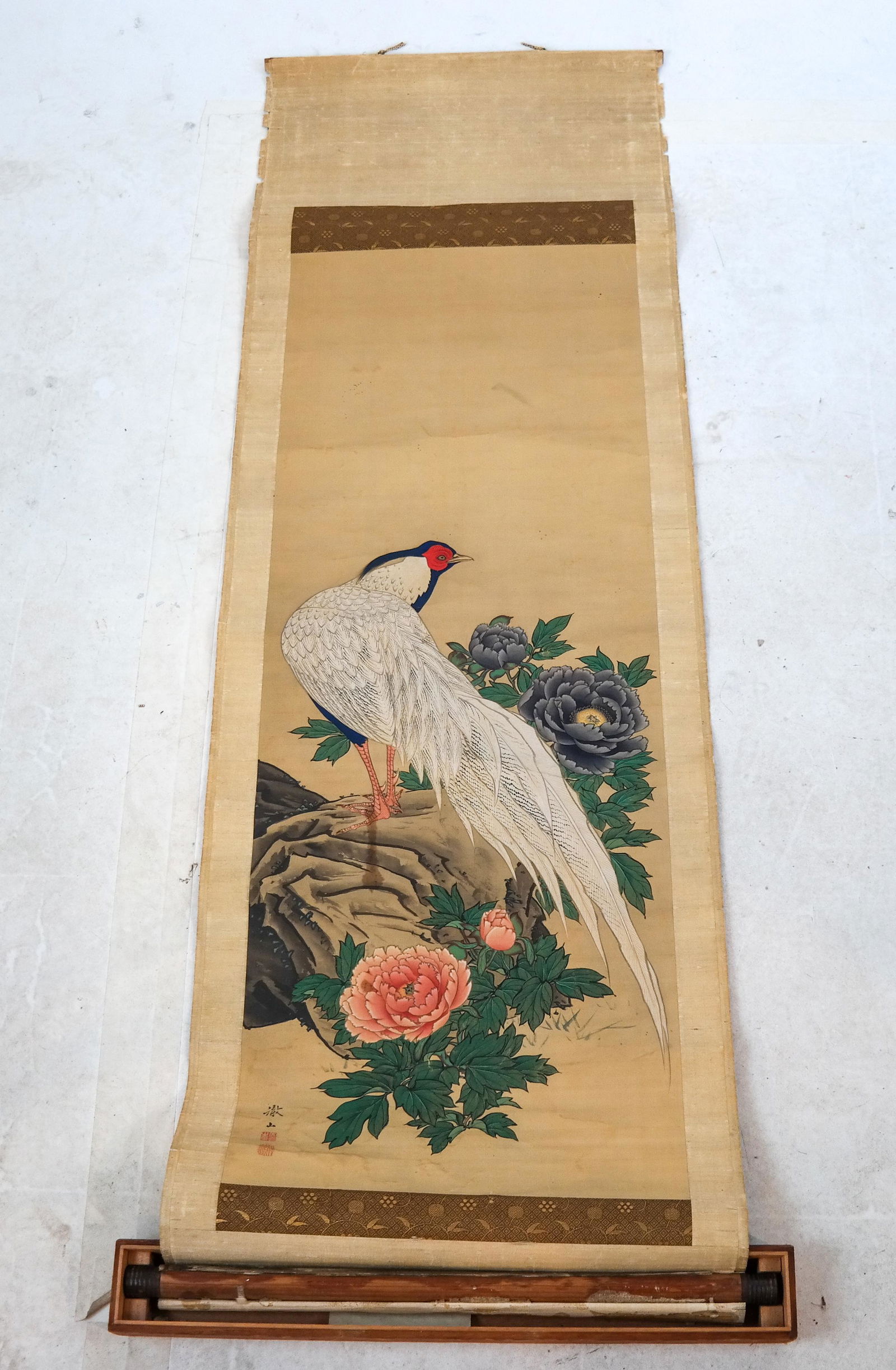 Japanese Scroll, Boxed, White Pheasant (1 of 5)