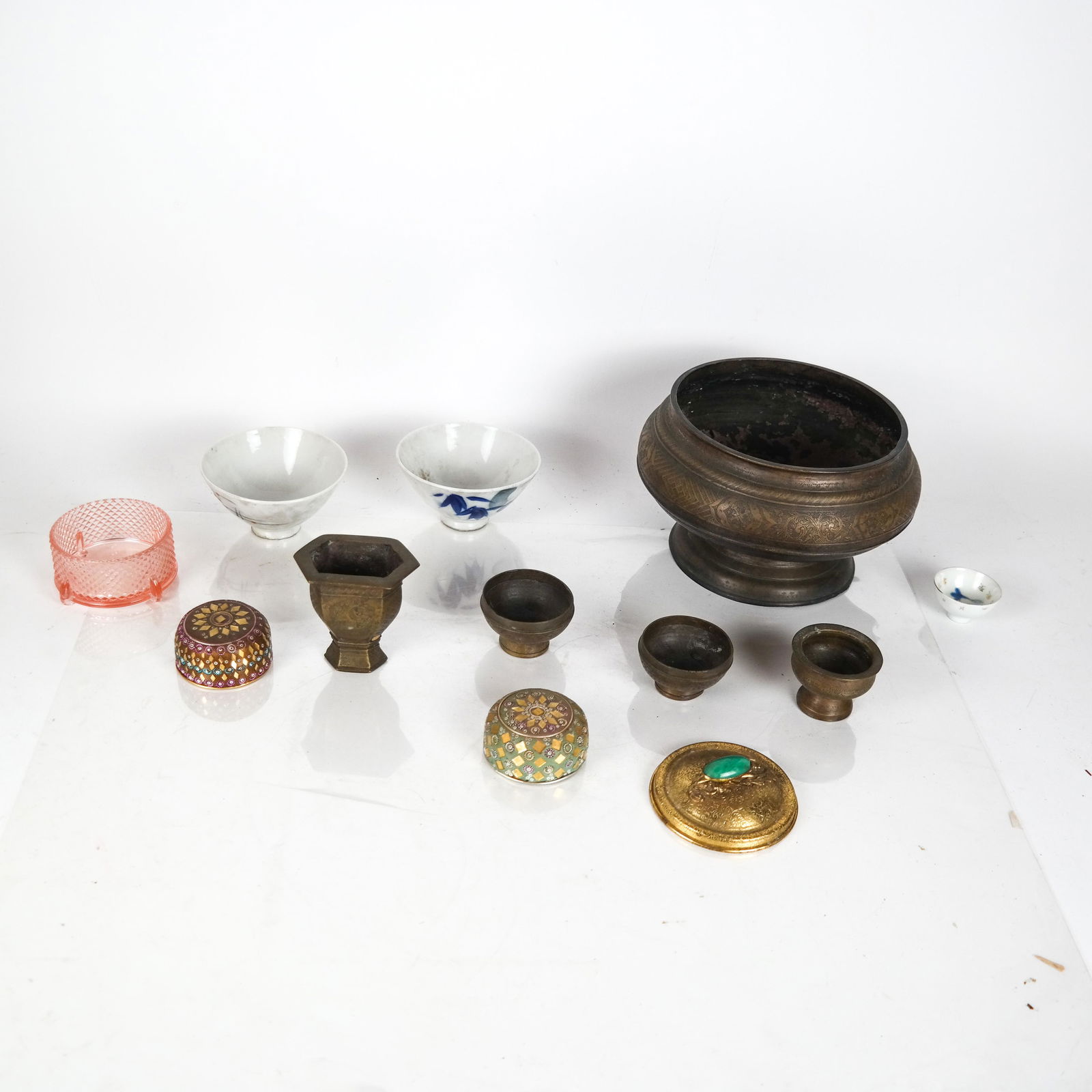 Asian Group: Bronze, Porcelain, Glass (11 Pcs) (1 of 6)