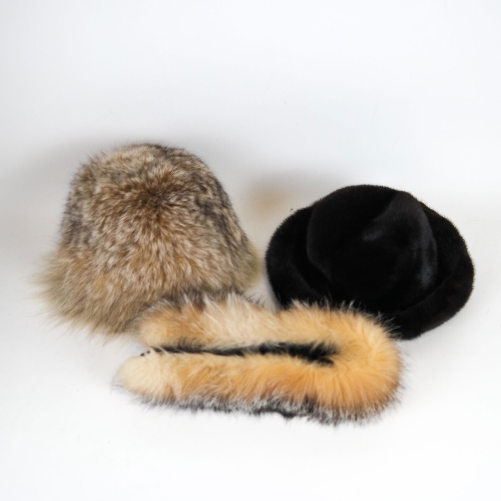 Two Fur Hats & Fox Fur Headband (1 of 1)