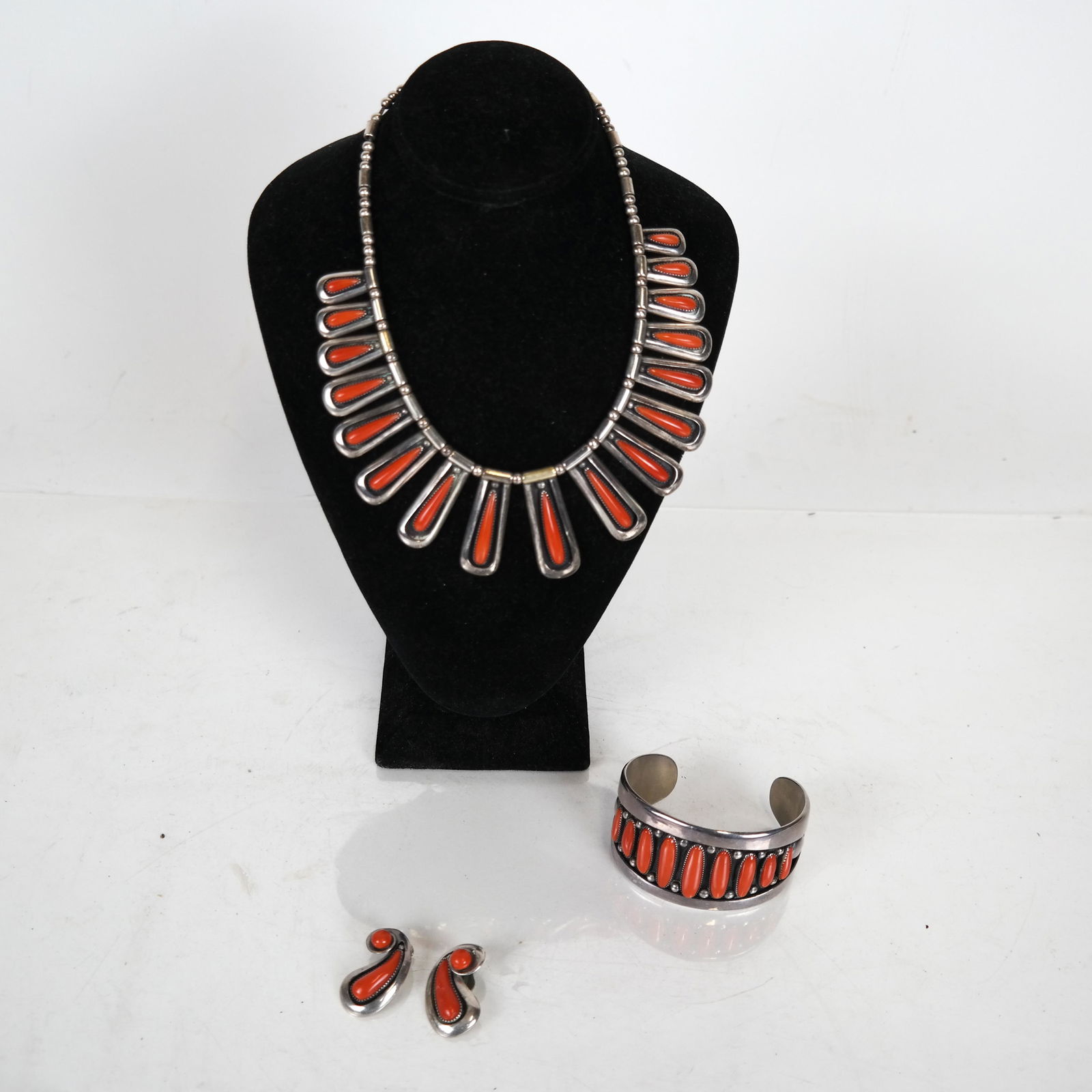 Sterling Silver & Coral 3-Pc. Set (1 of 8)