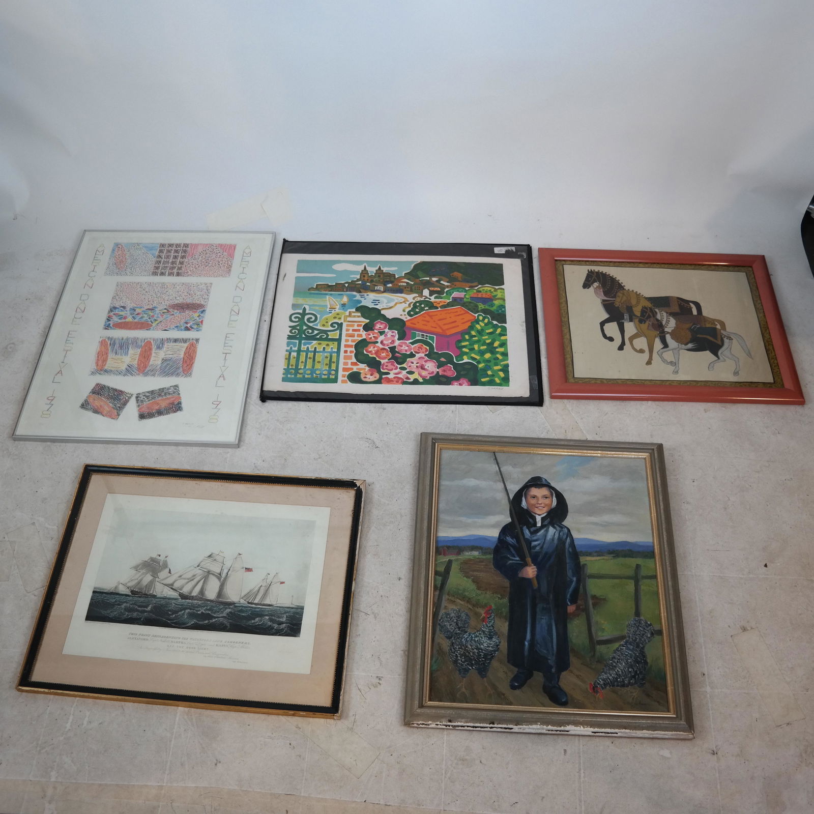 8 Art Works: Etchings, Oils, Prints (1 of 10)